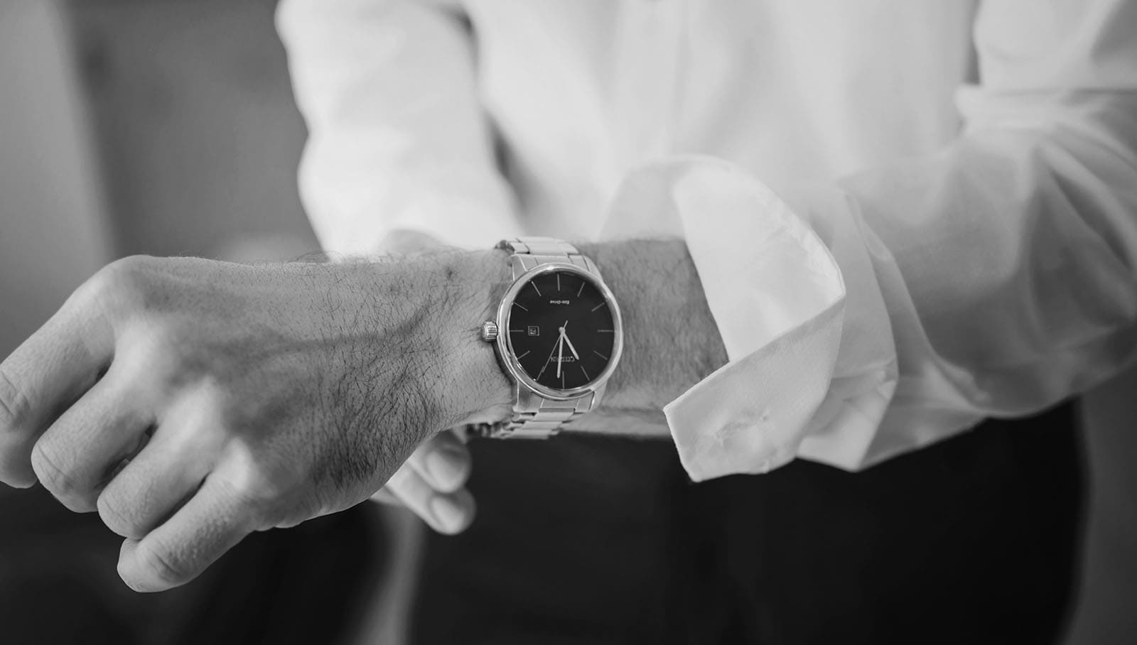 sneakys wedding - ash & michael 46 Close up of greem's watch