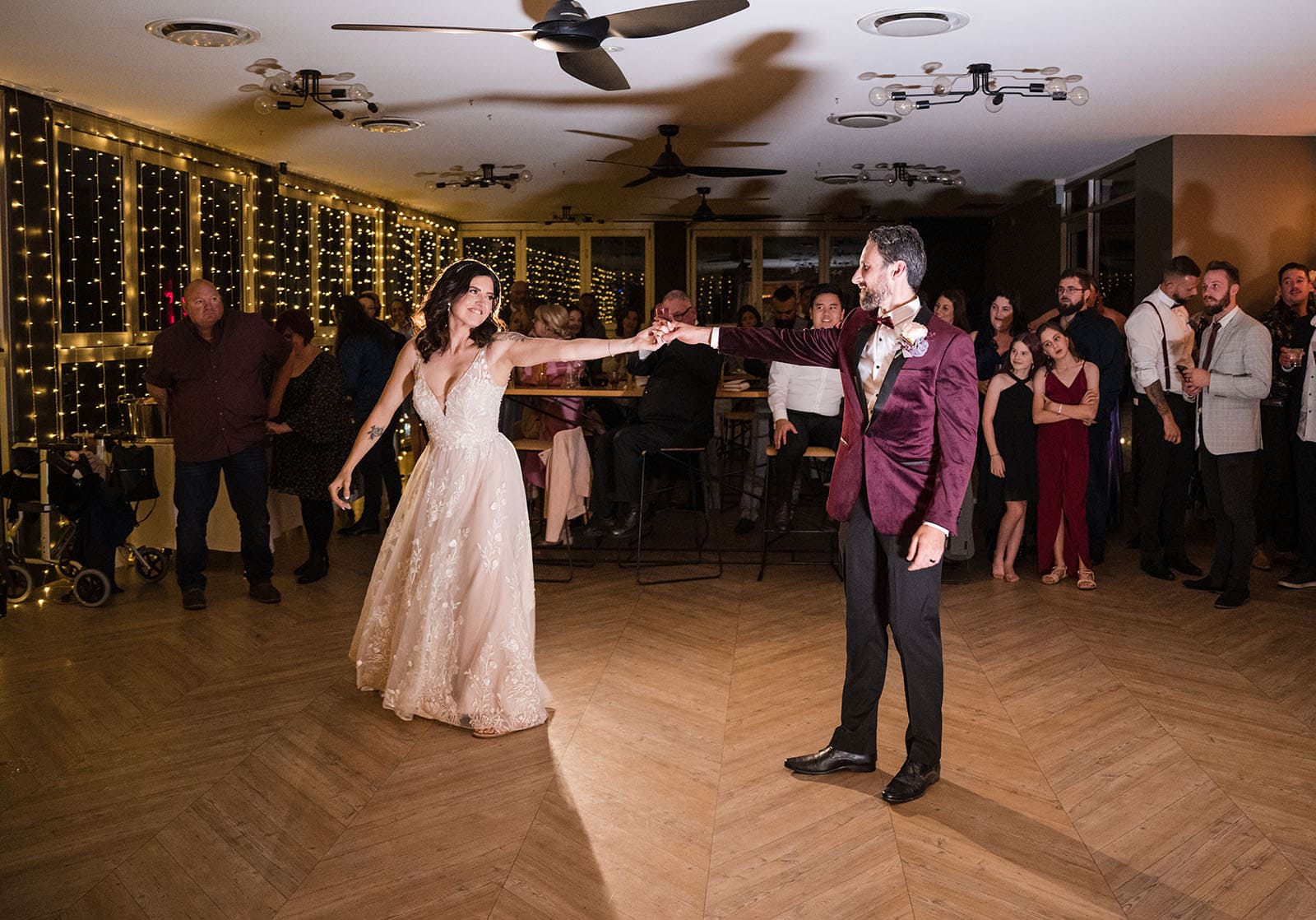 sneakys wedding - ash & michael 123 First dance arms outstretched