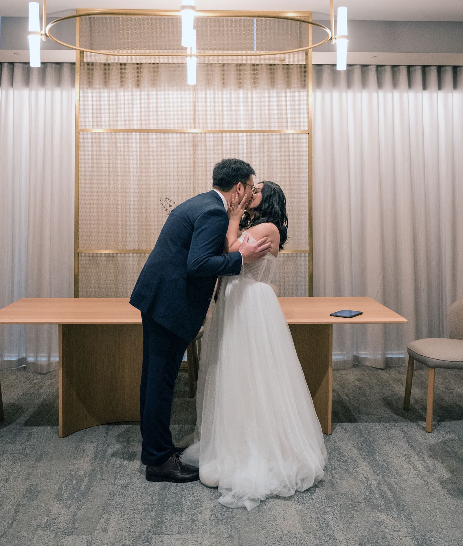 chesser st registration office wedding - khate & angelo 69 First kiss at the new Chesser st Chapel