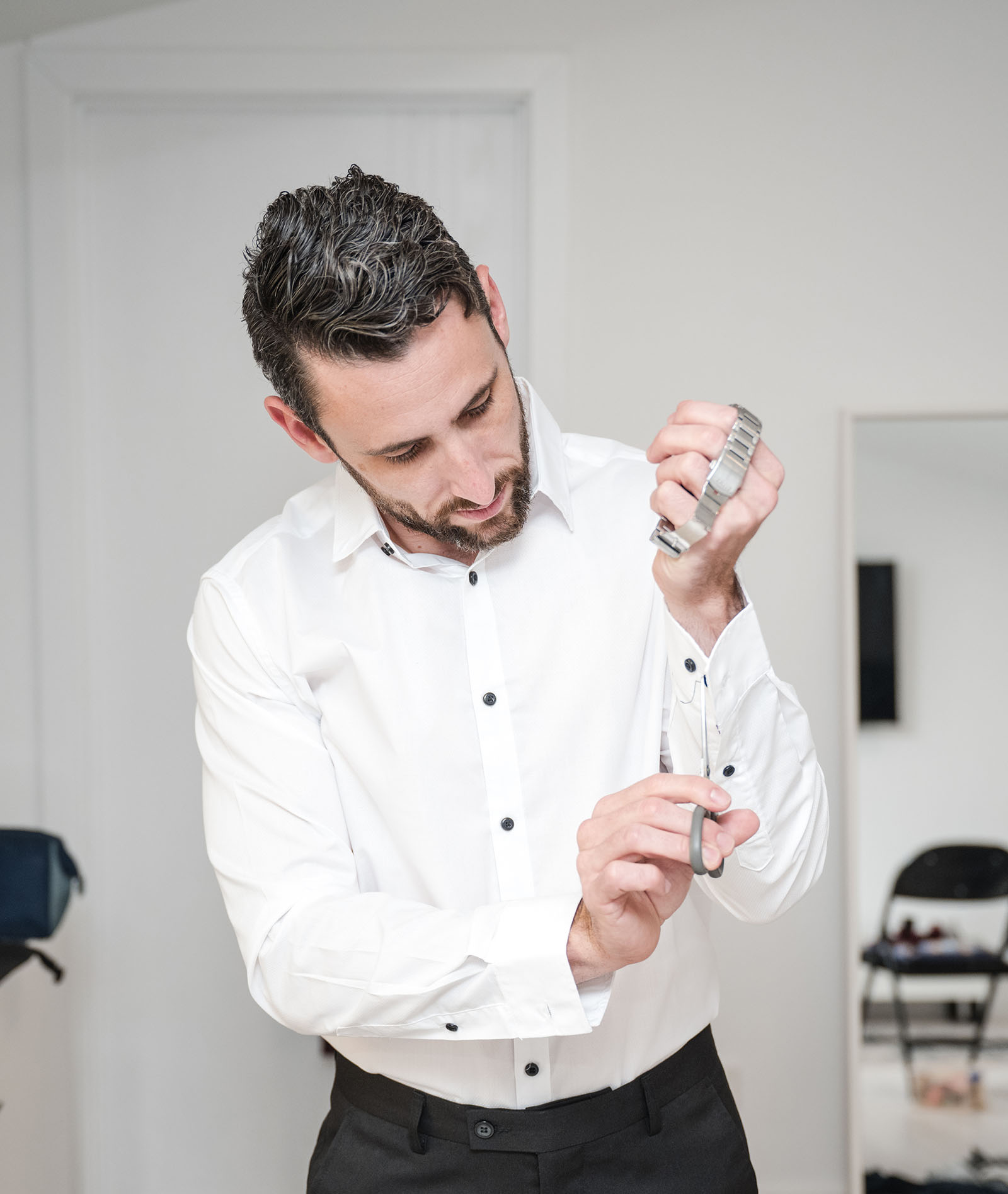 sneakys wedding - ash & michael 45 Groom fiddling with sleeve