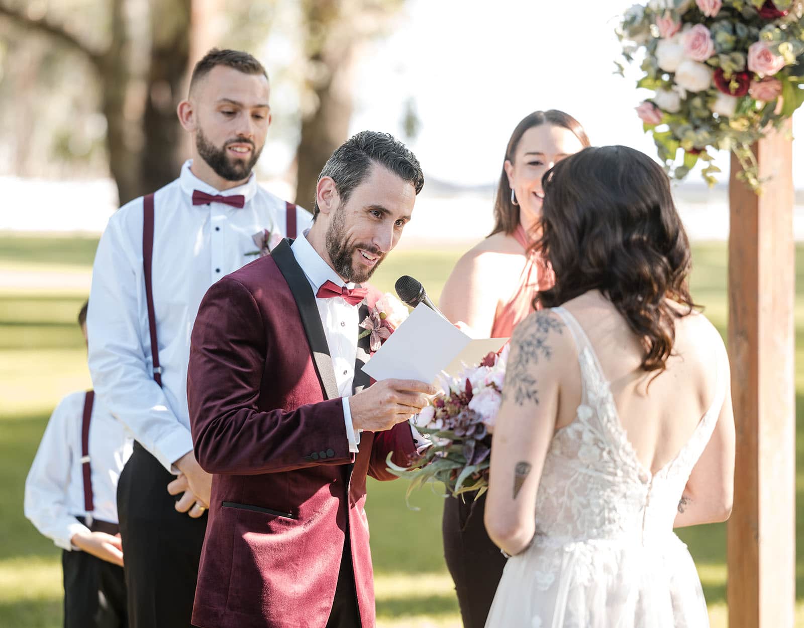 sneakys wedding - ash & michael 80 Groom reading his vows