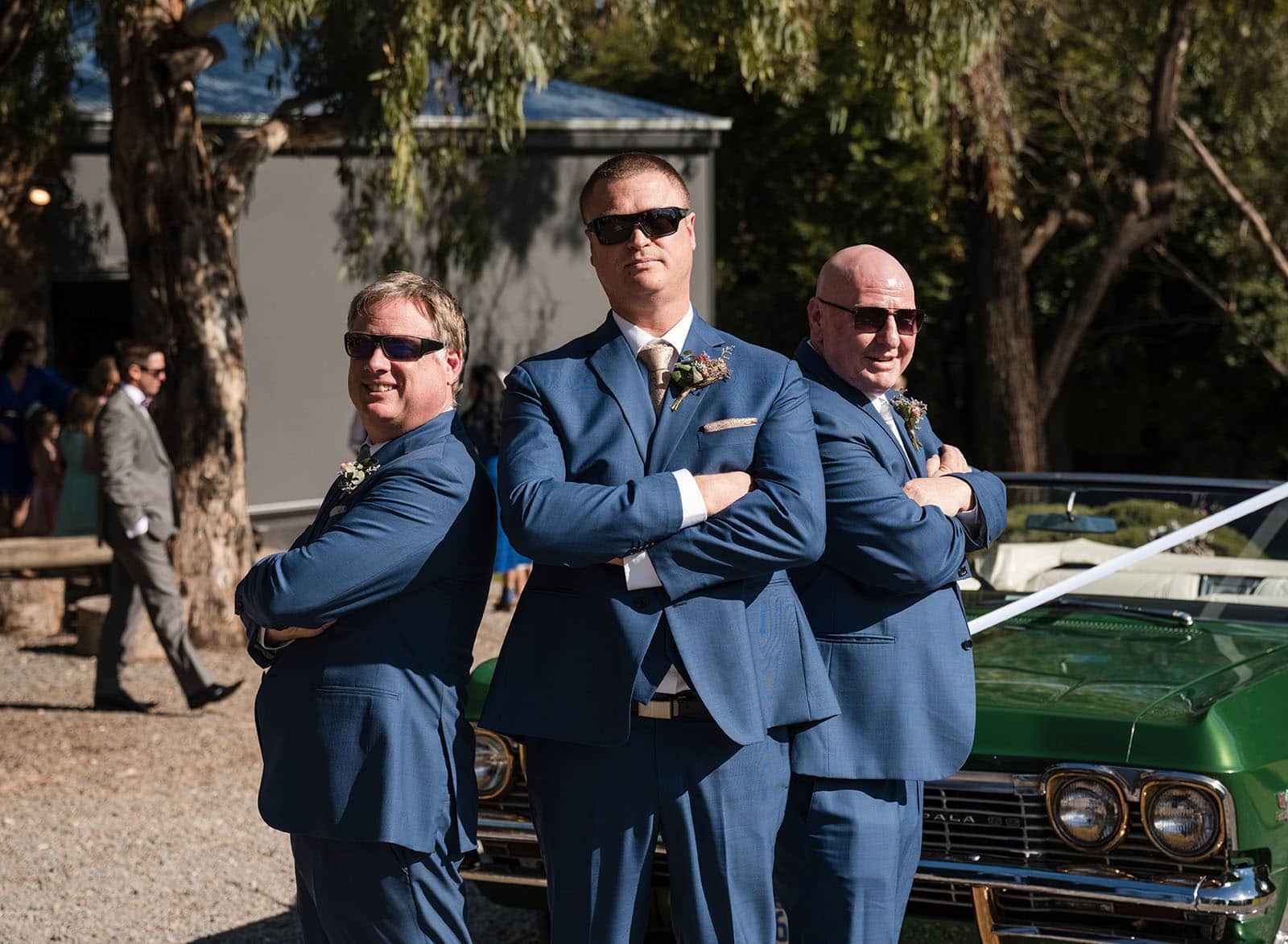 white hill estate wedding - catherine & sean 274 Groom with groomsmen with sunglasses