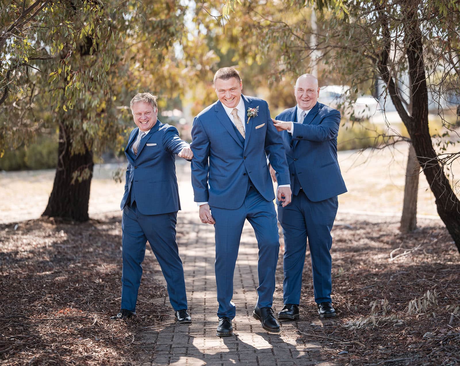 white hill estate wedding - catherine & sean 270 Groomsmen pushing groom