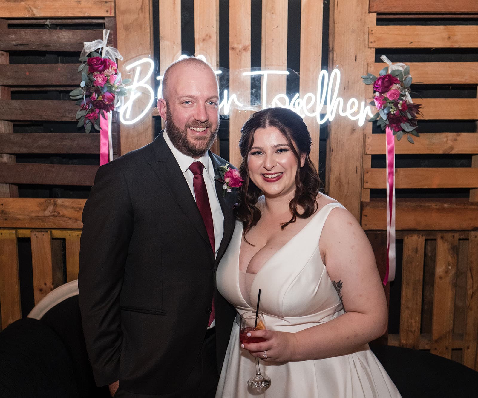 ten22 wedding - julia & daniel 179 In front of Better Together sign