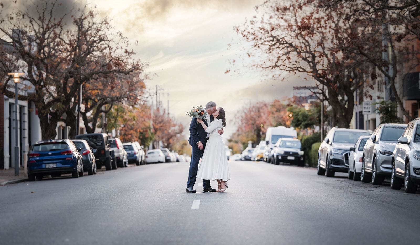 northern palm garden wedding - nicole & daryl 146 Wedding photo on road