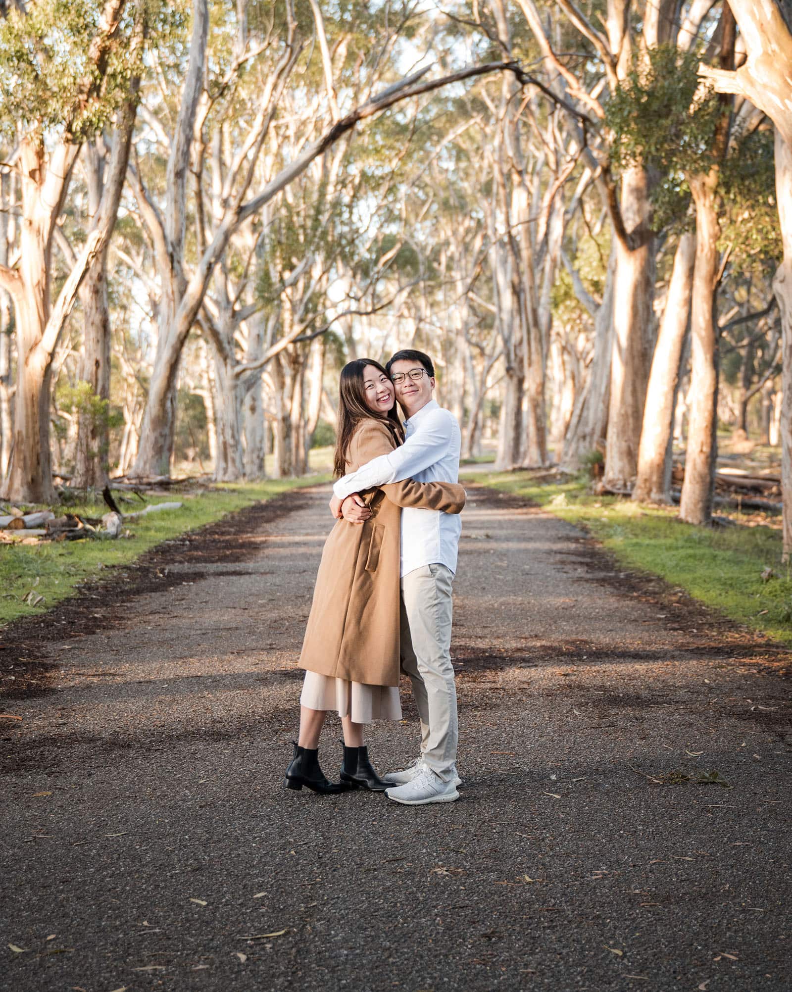 belair train station engagement shoot - melody & chris 103 Hugs in the Belair National Park