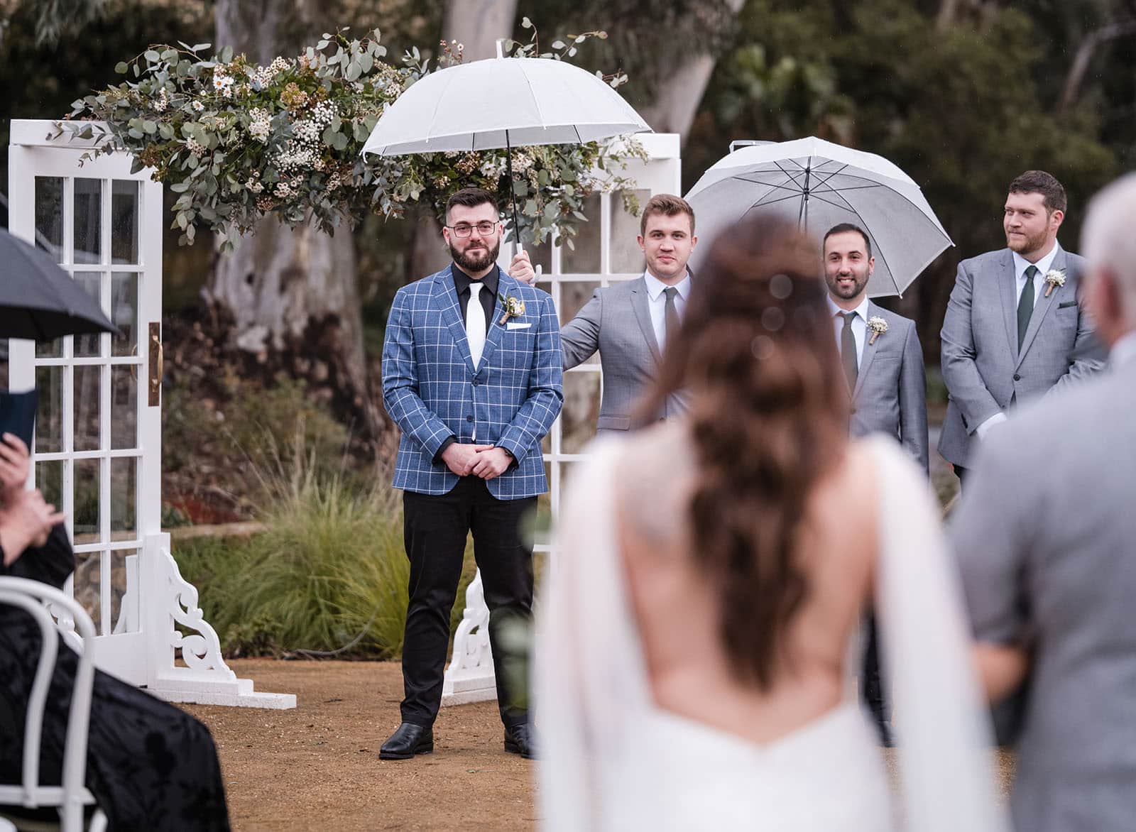 the house on haines wedding - emily & andrew 203 Grooms first look of bride