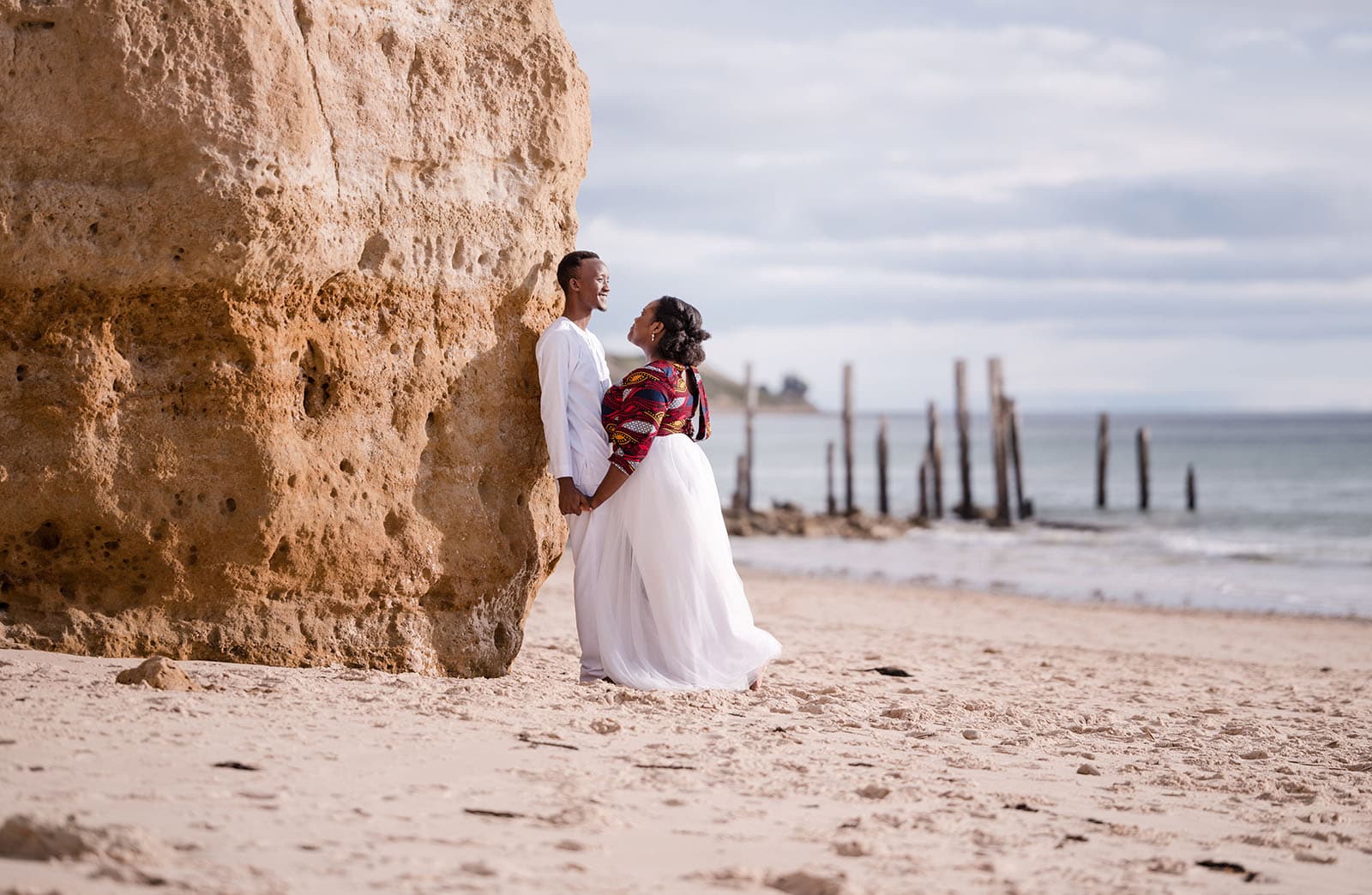 pt willunga renewal of vows - lauryn & calvin 257 Leaning on a cliff at Pt WIllunga