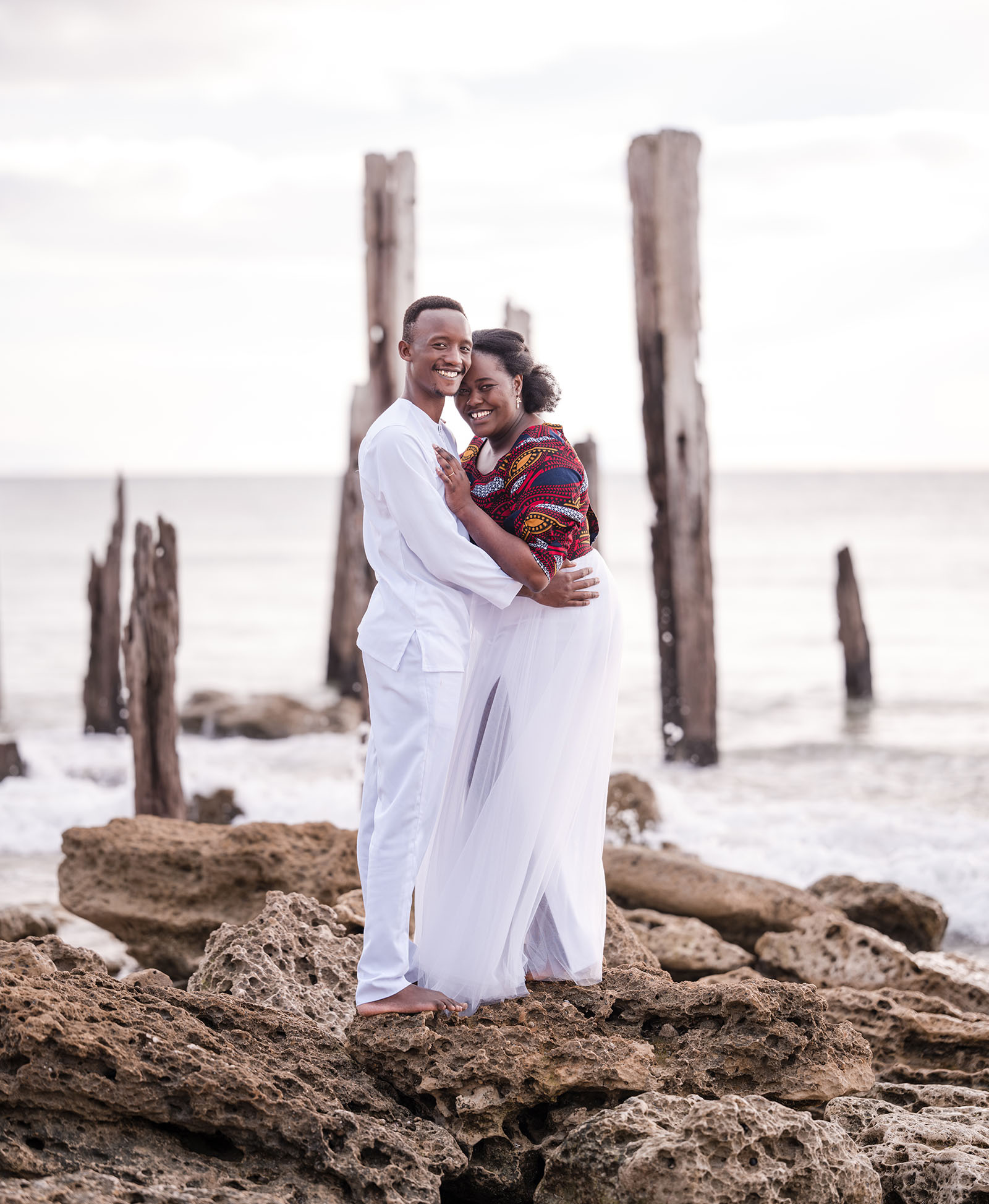 pt willunga renewal of vows - lauryn & calvin 259 Portrait in front of the Pt Willunga Sticks