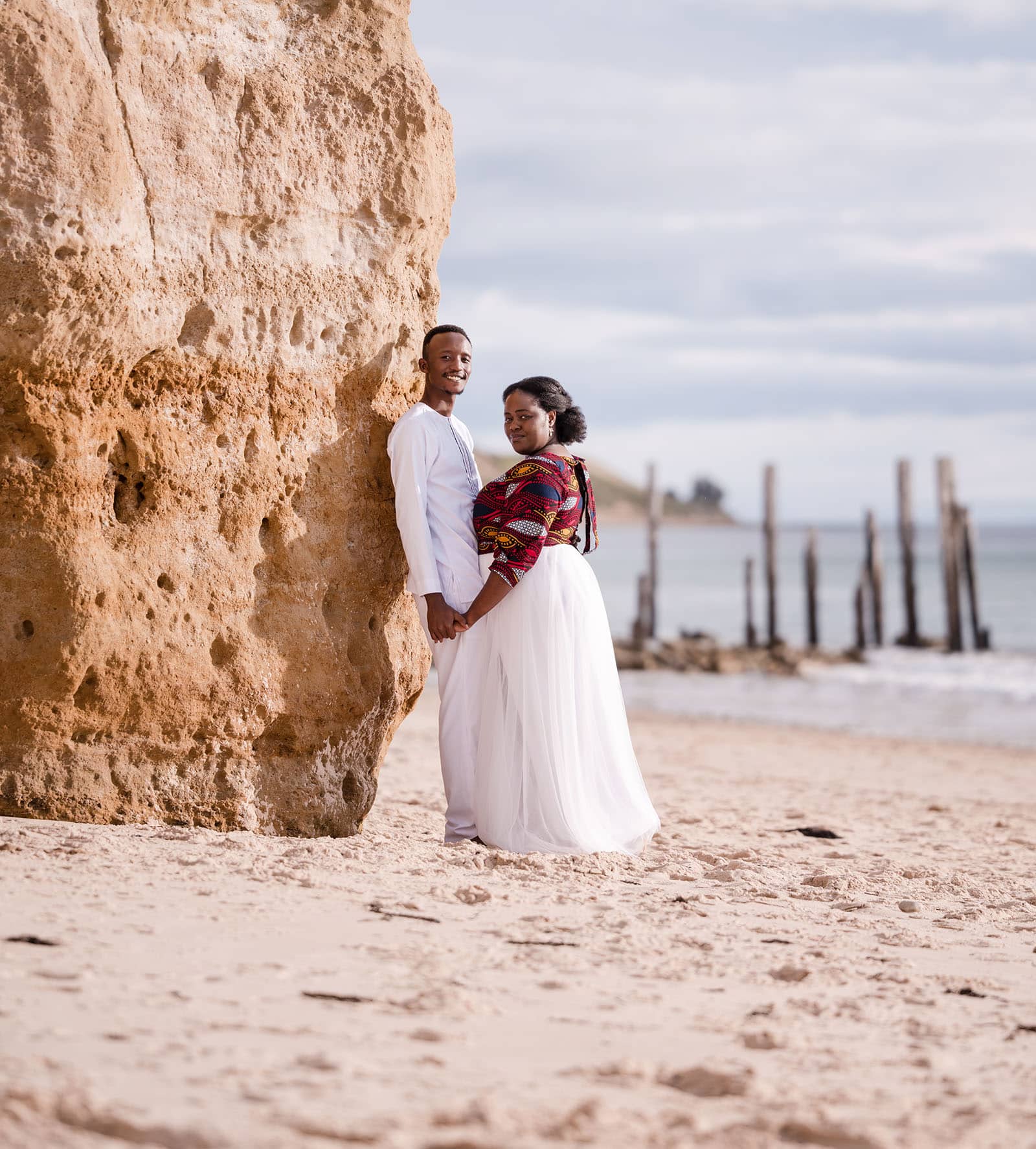 pt willunga renewal of vows - lauryn & calvin 258 Portrait near a cliff