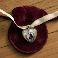 heart-shaped wedding bouquet photo memory charm 3 Silver Heart shaped bridal Bouquet charm
