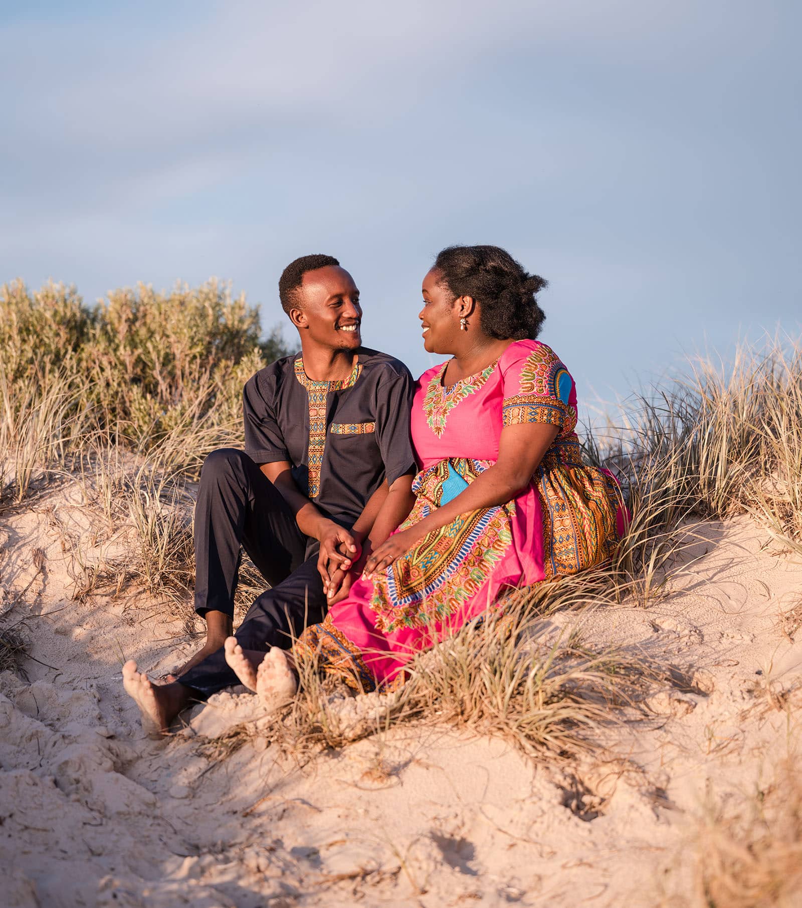 pt willunga renewal of vows - lauryn & calvin 271 Sitting together int he sand dunes