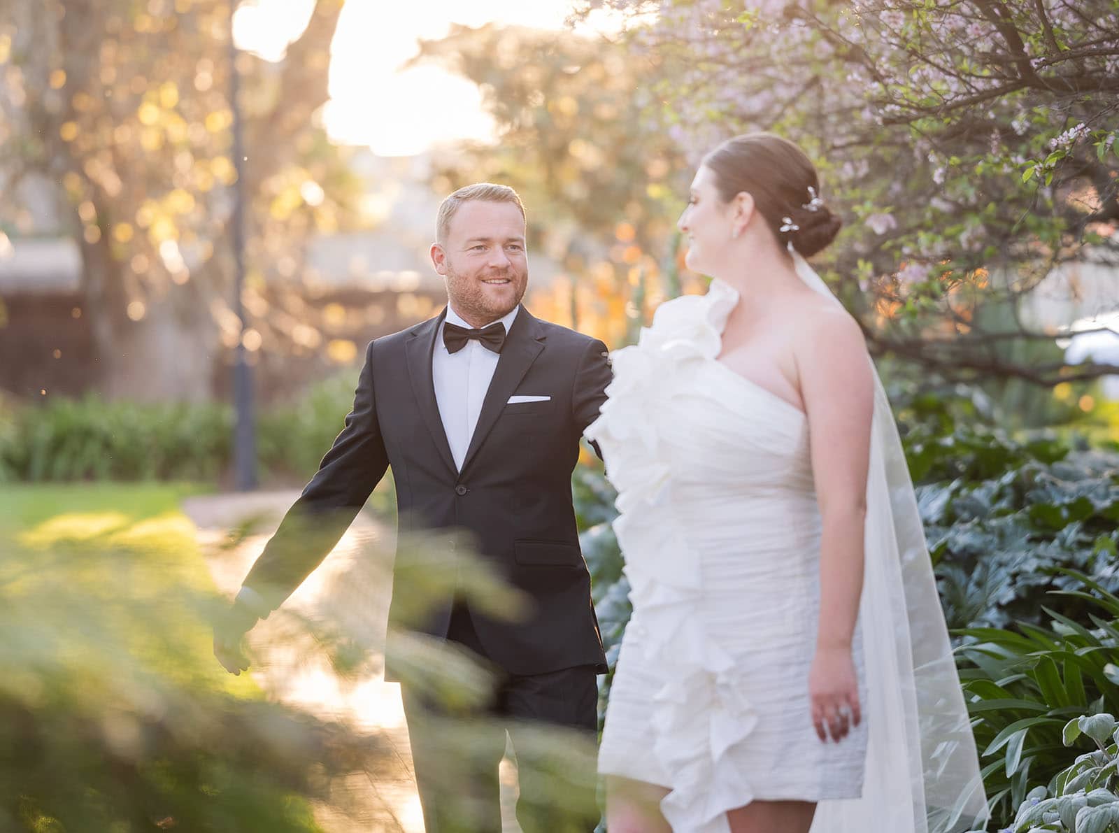 glenelg's partridge house wedding - emma & steven 159 Bridal couple walking through foliage