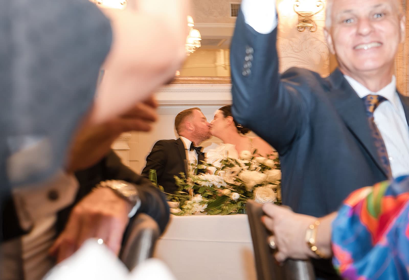 glenelg's partridge house wedding - emma & steven 171 Bridal kiss through guests