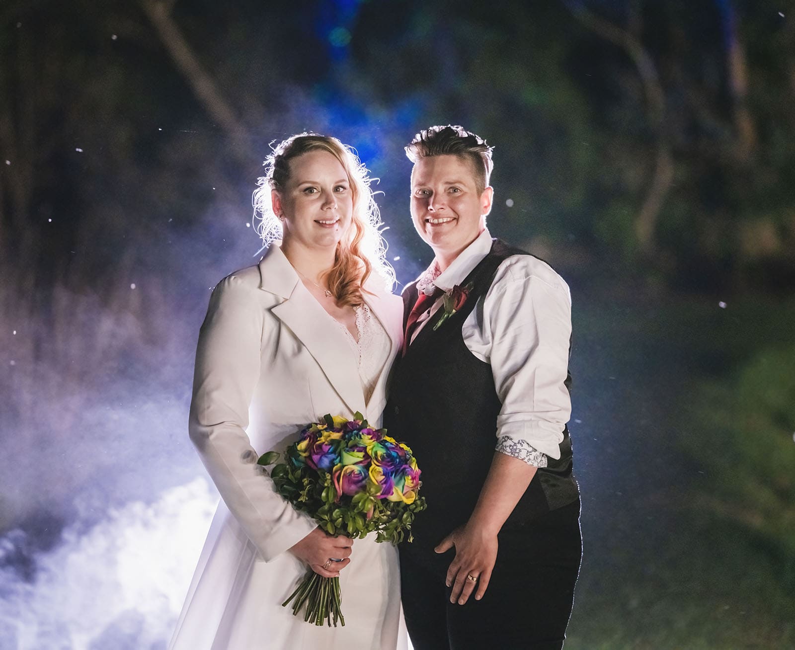 tiny house on the prairie wedding - kat & stacey 120 Bridal portrait at night