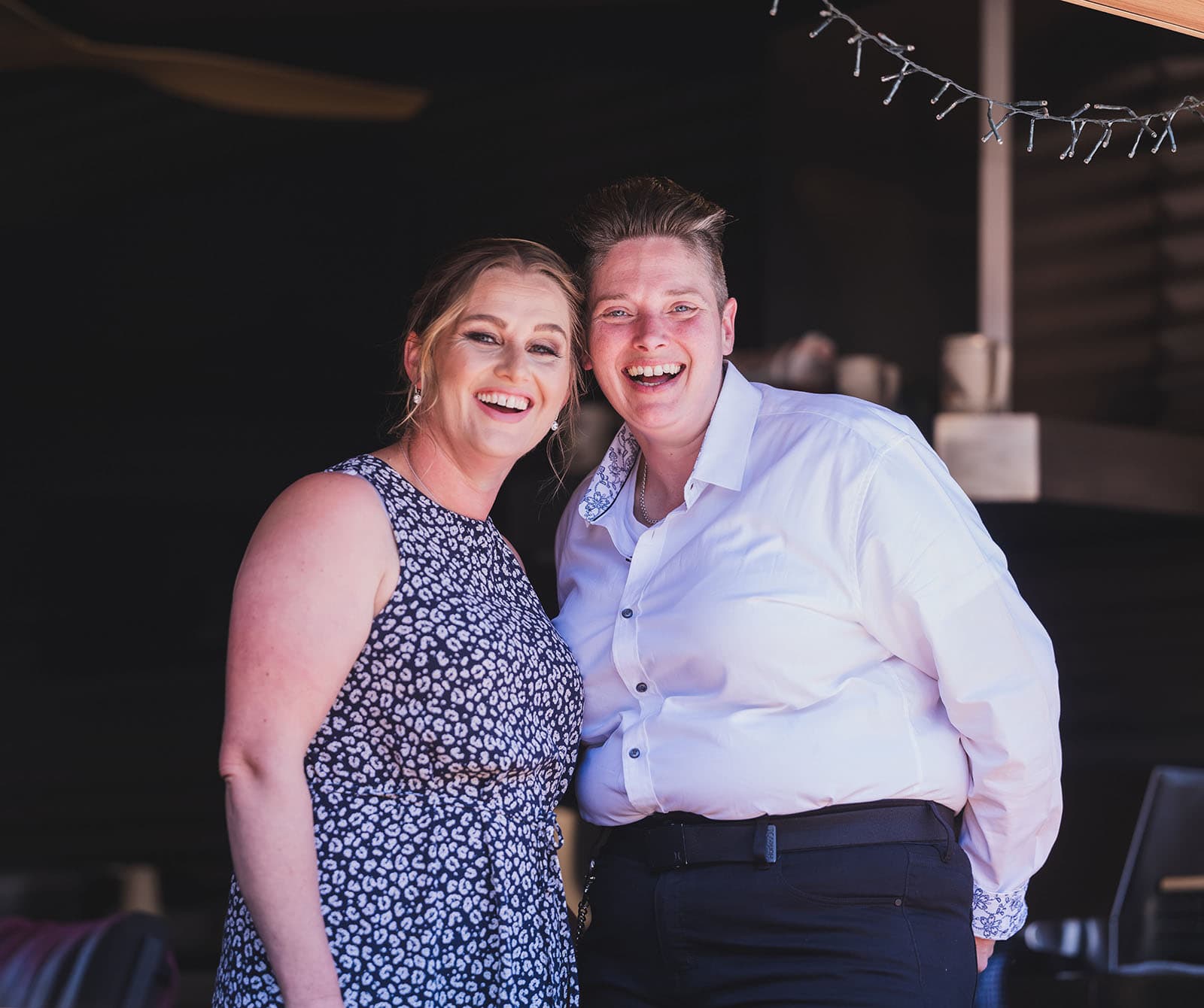 tiny house on the prairie wedding - kat & stacey 59 Bride and friend