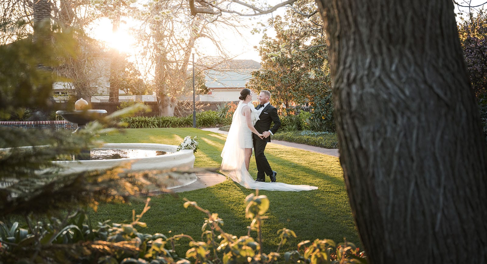 glenelg's partridge house wedding - emma & steven 162 Bride and groom dancing in garden
