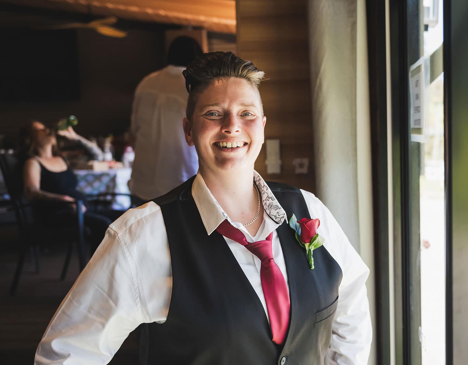tiny house on the prairie wedding - kat & stacey 63 Bride looking swish
