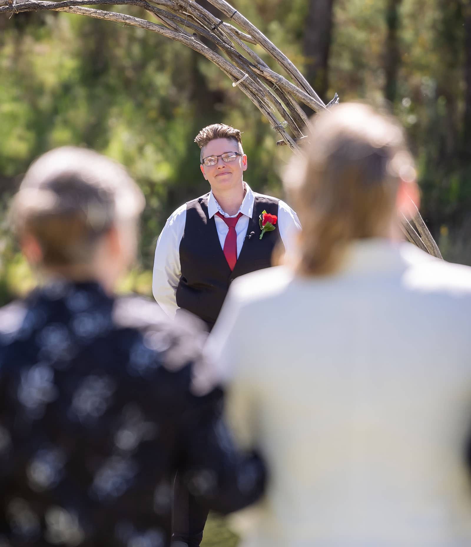 tiny house on the prairie wedding - kat & stacey 85 Bride seeing bride for first time
