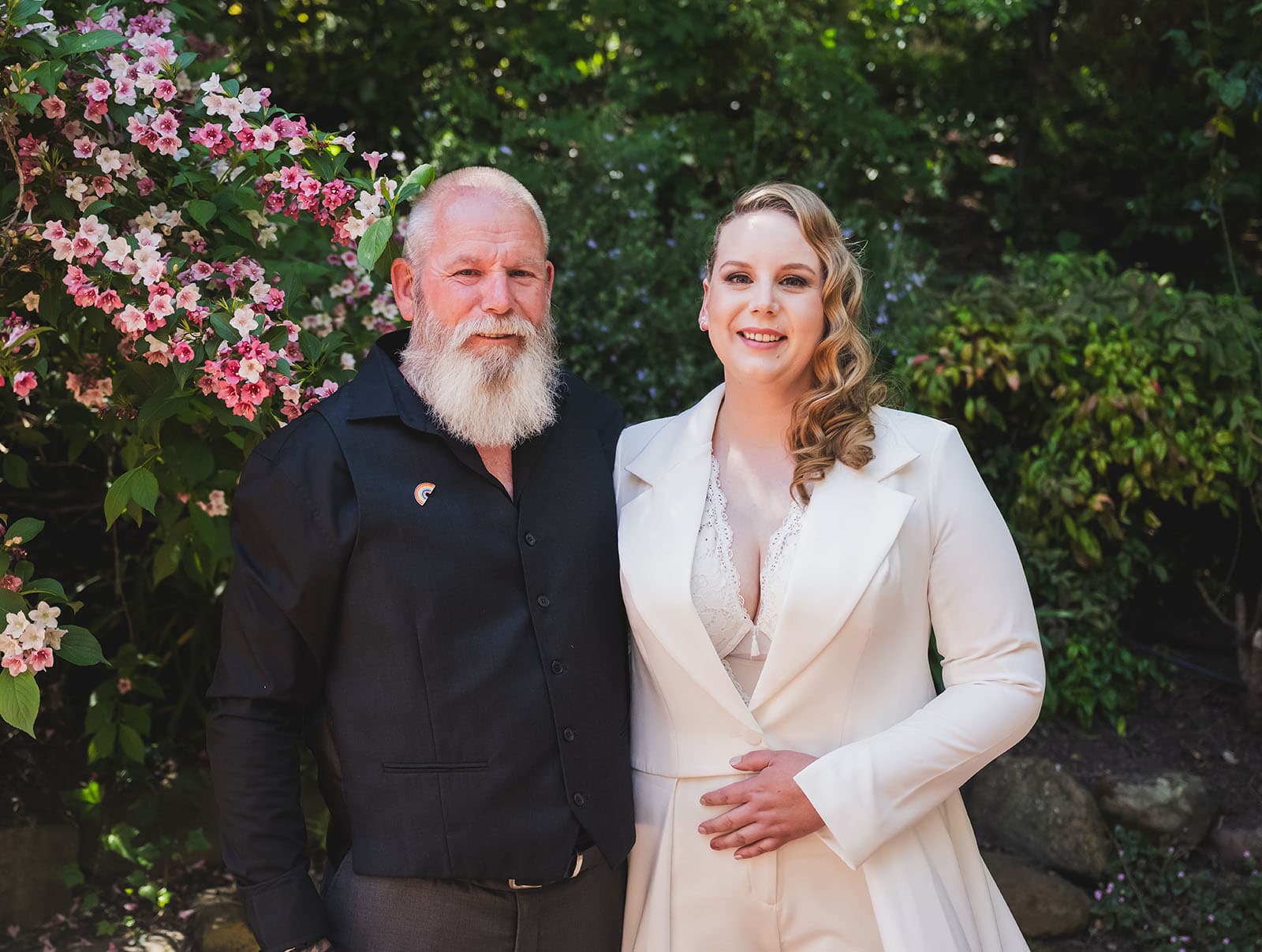 tiny house on the prairie wedding - kat & stacey 70 bride with father