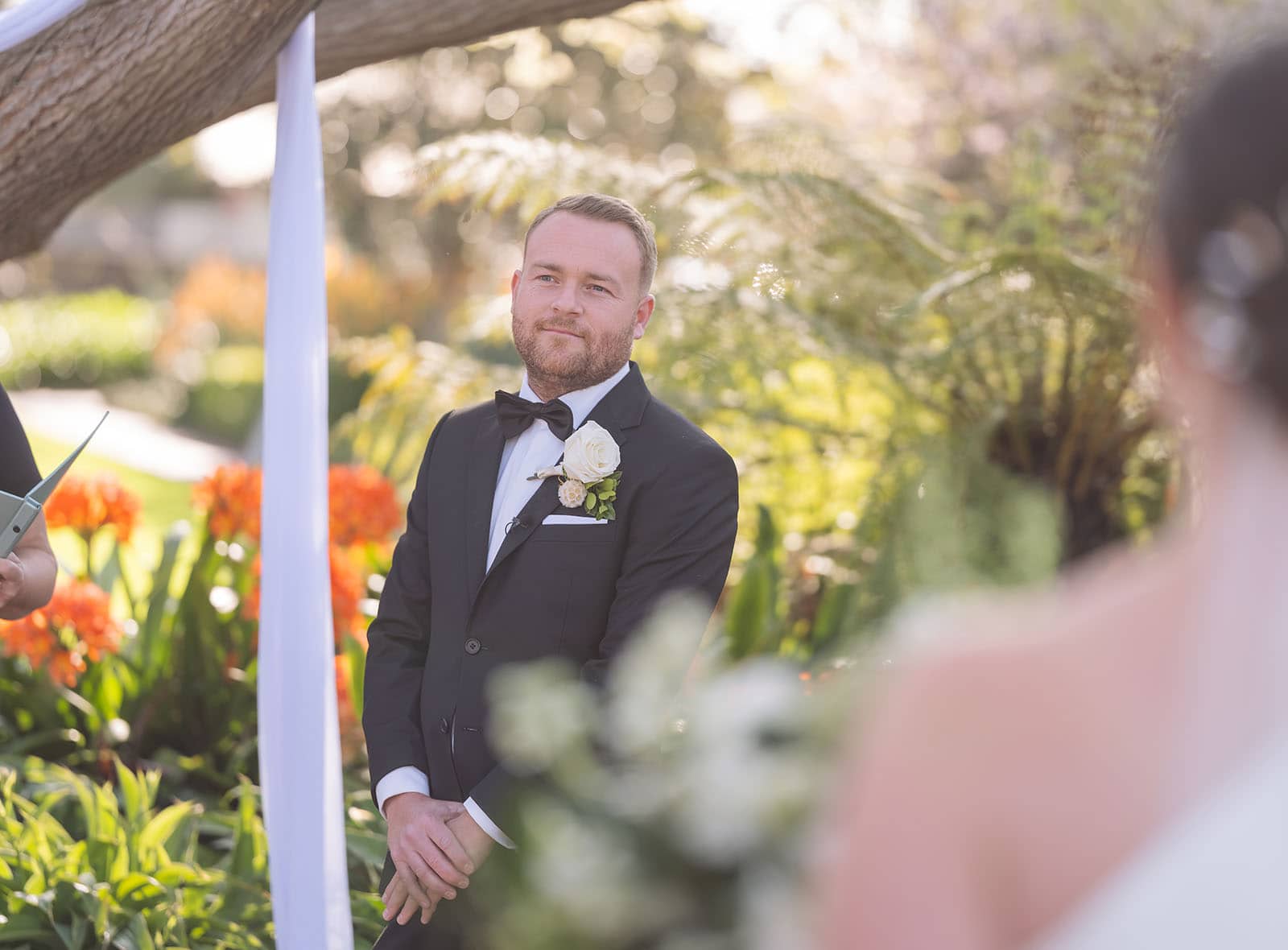 glenelg's partridge house wedding - emma & steven 141 Groom watching bride arriving
