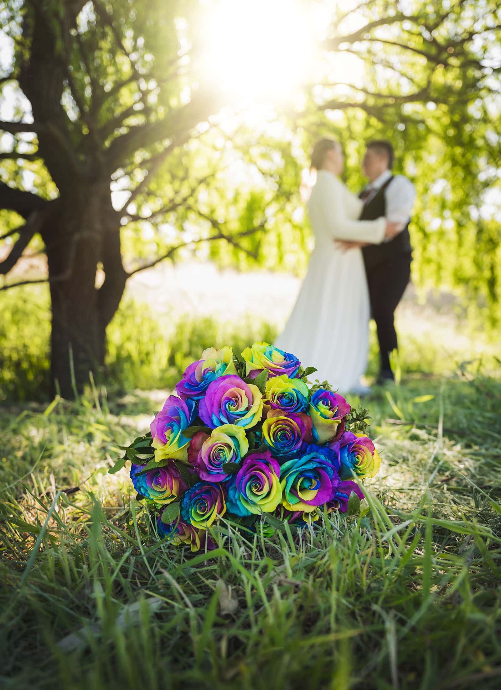 tiny house on the prairie wedding - kat & stacey 103 Rainbow bouquet