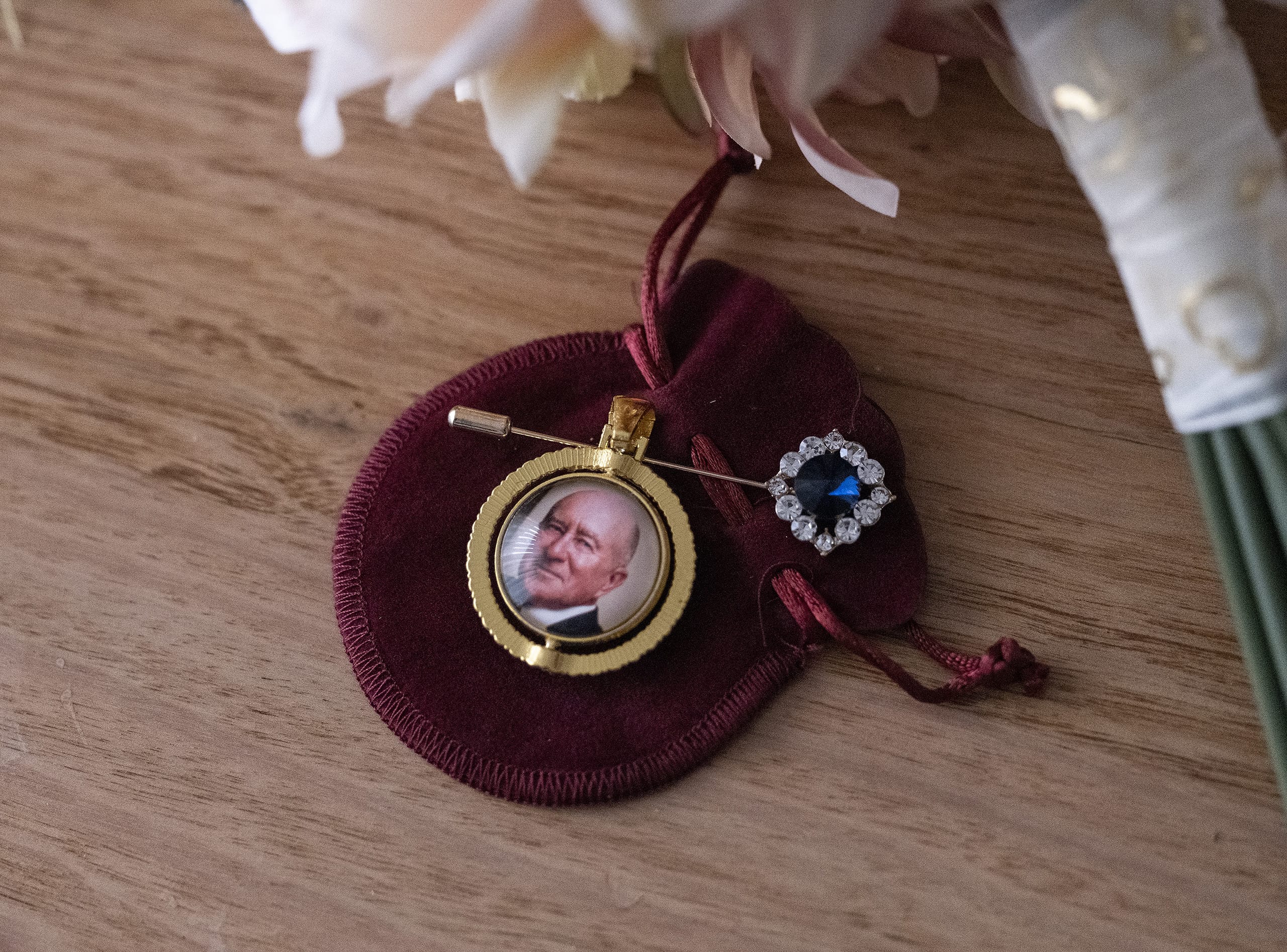 double sided, spinning photo memory charm with rhinestones 2 rear of spinning charm
