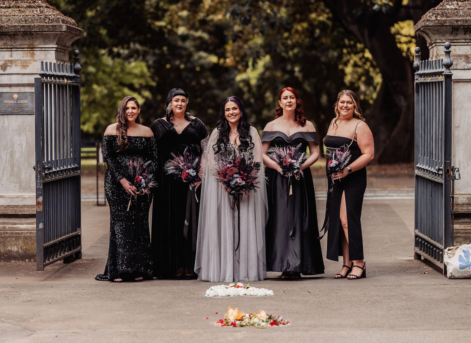 palm house gardens wedding - ayla & drew 139 Bridal party at friendship gates