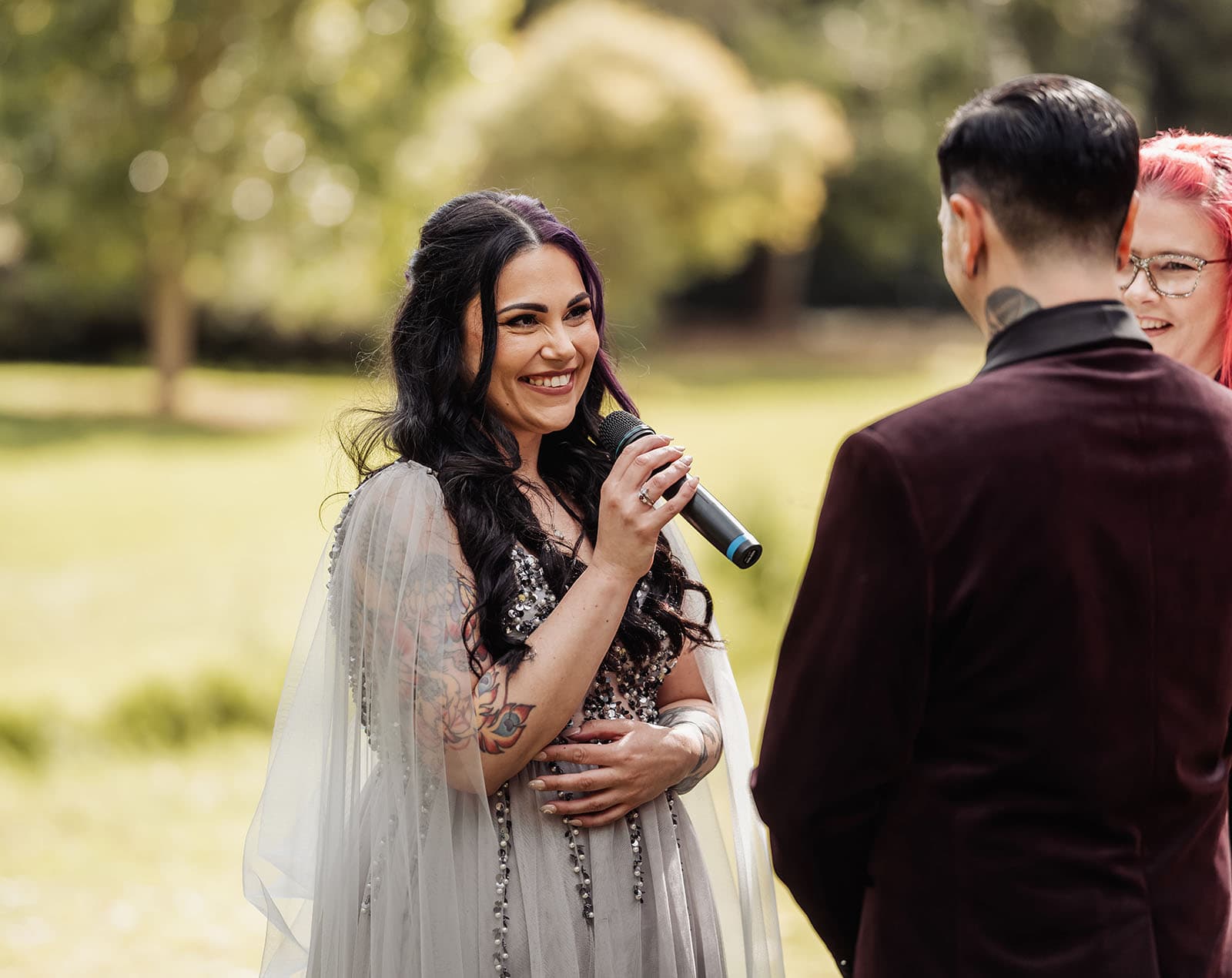 palm house gardens wedding - ayla & drew 147 bride reciting vows