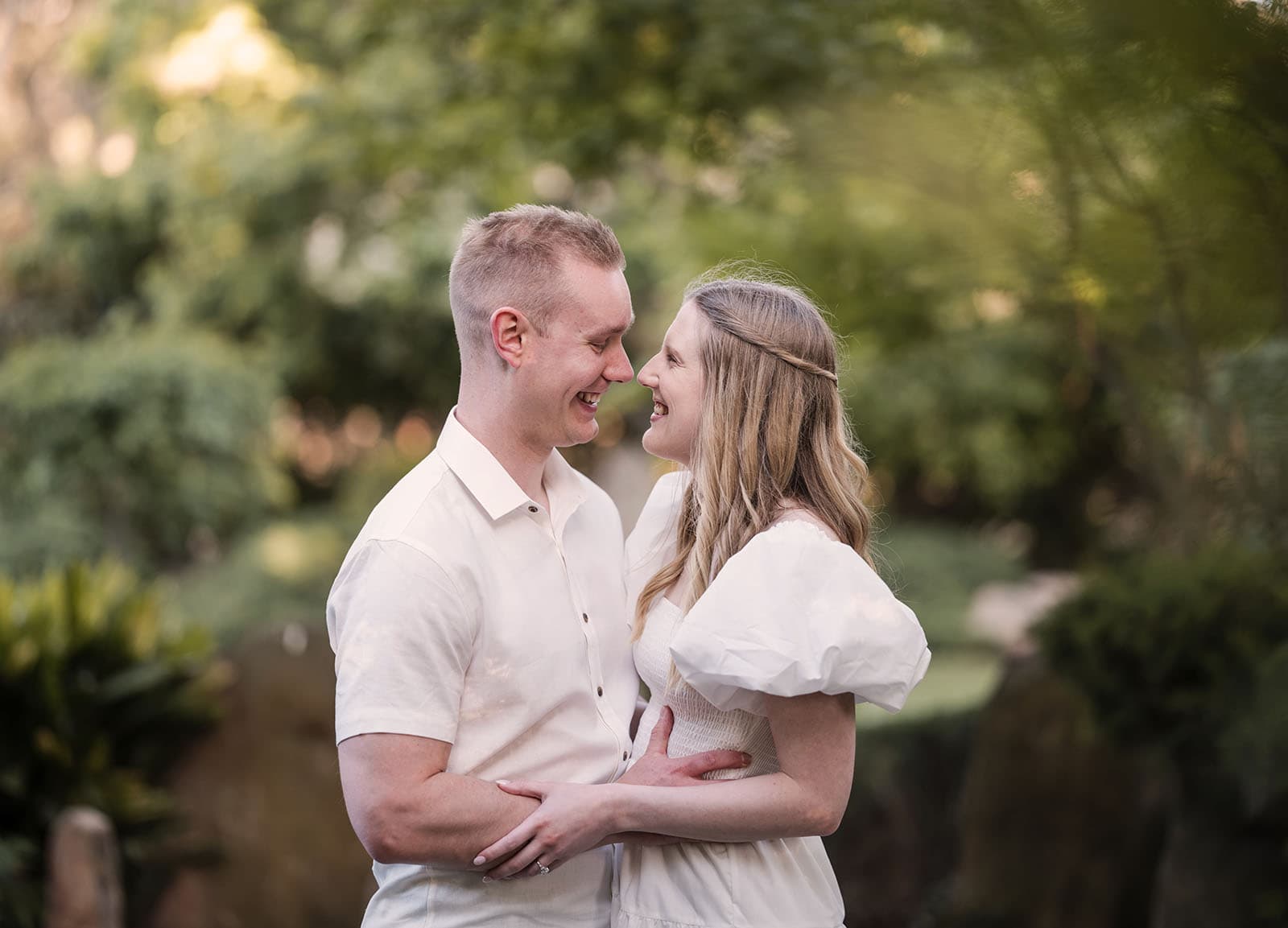 adelaide parklands engagement shoot - stacey & jacob 192 Couple giggling at one another