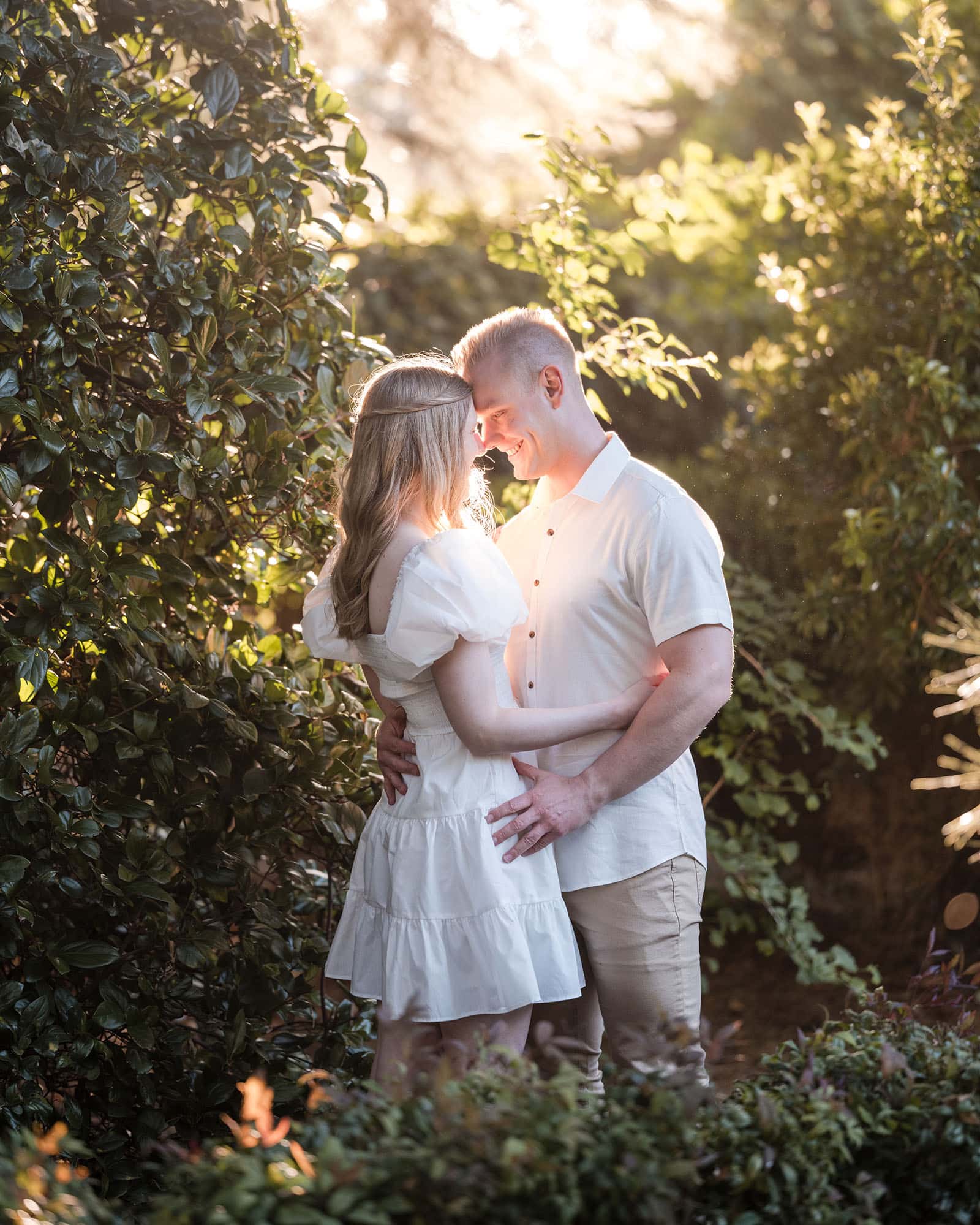 adelaide parklands engagement shoot - stacey & jacob 195 Couple illuminated by sunlight
