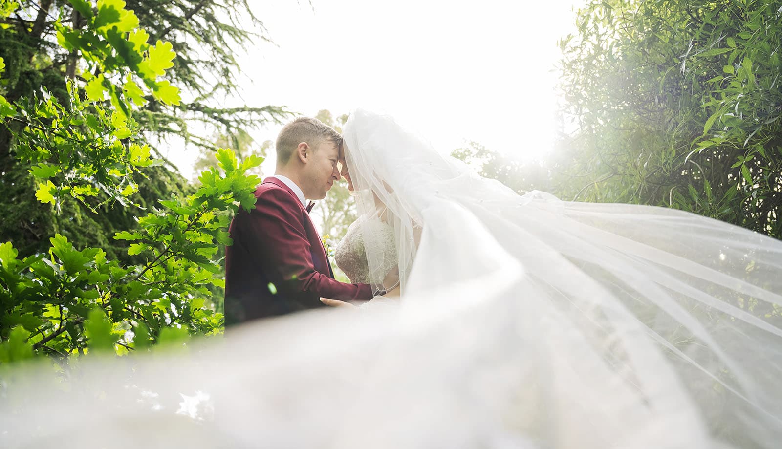 templewood house wedding - michelle & andrew 32 Extra long veil with sun