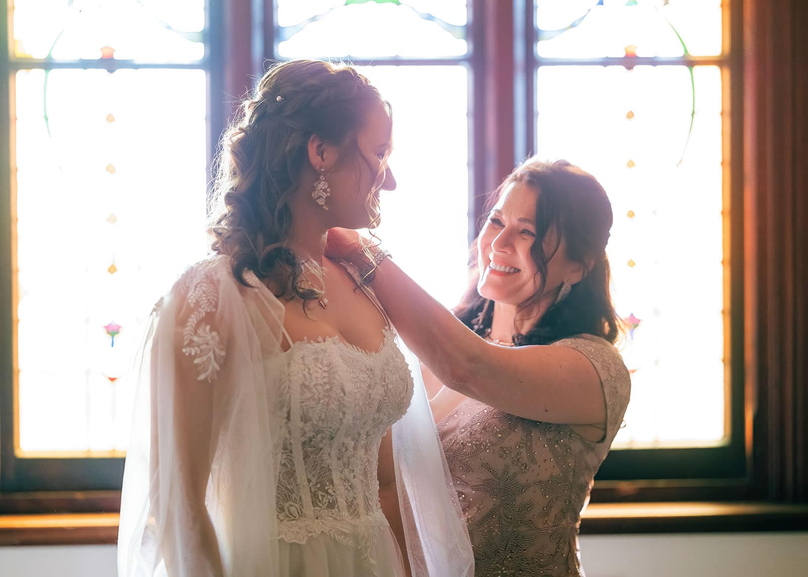 templewood house wedding - michelle & andrew 8 Mum smiling at bride