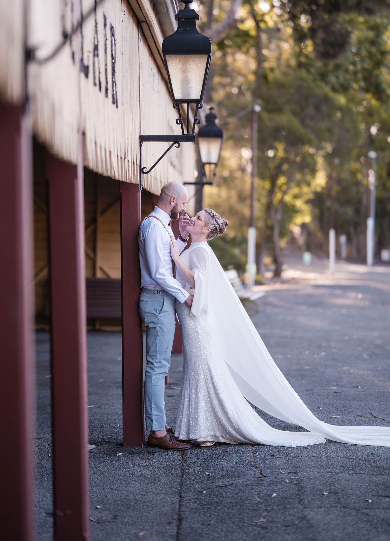belair national park engagement shoot - lindsey & jaden 7 Intimate wedding couple moment on urban street