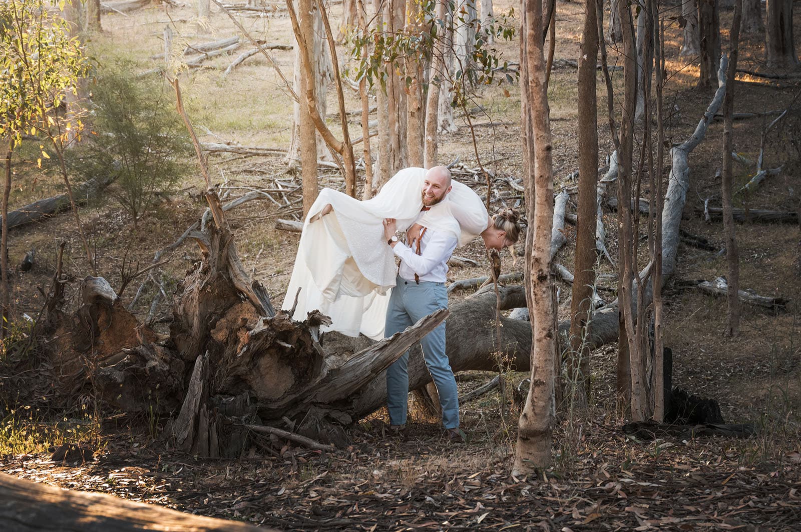 belair national park engagement shoot - lindsey & jaden 24 Groom carrying bride in forest wedding photo shoot