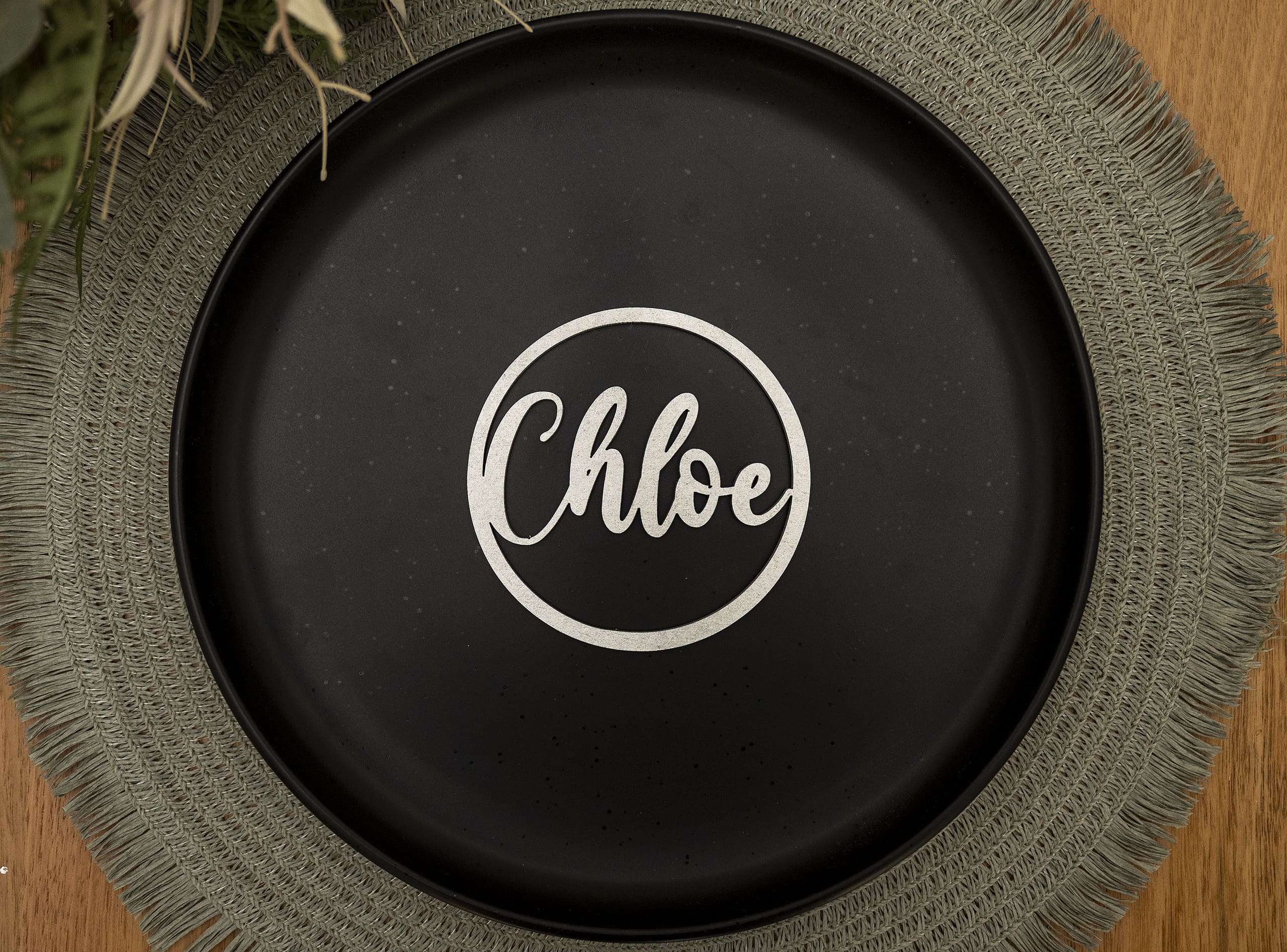 circle laser cut place names - personalized table decor 4 Circle Laser Cut Place Names - Personalized Table Decor 3