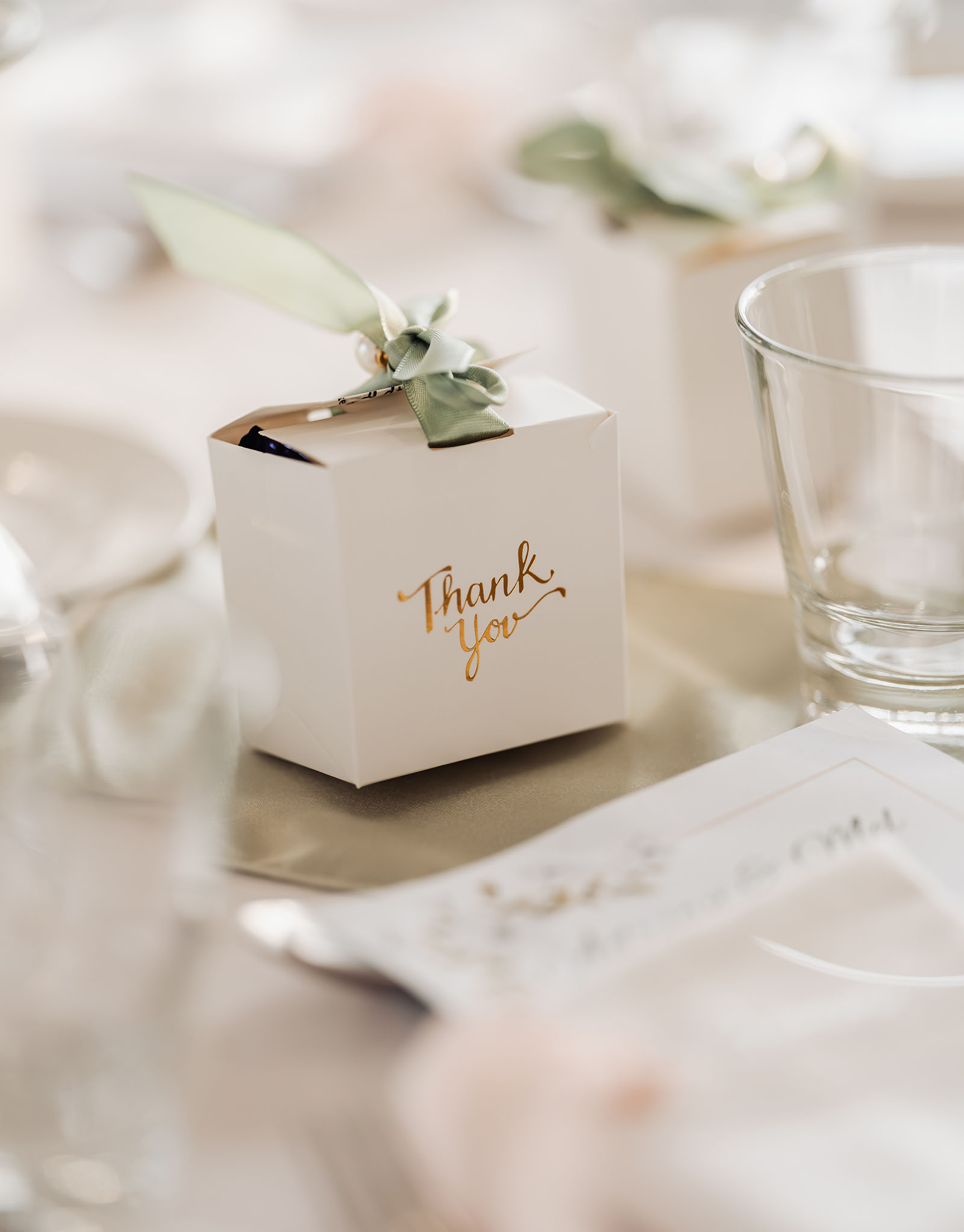 botanic gardens adelaide wedding - melanie & adrian 261 Elegant thank you favor box with ribbon for weddings and events.