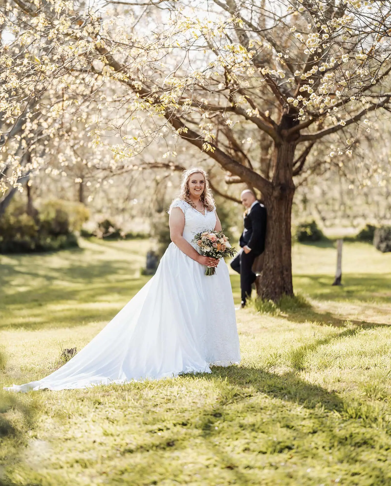 grand cru estate wedding - isabella & nick 142 Bride and groom enjoying a spring outdoor wedding ceremony.