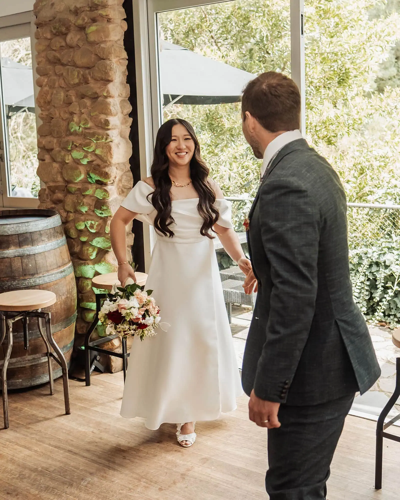 utopia waterfall gully wedding - sally & ben 252 Bride and groom in a charming rustic wedding celebration.