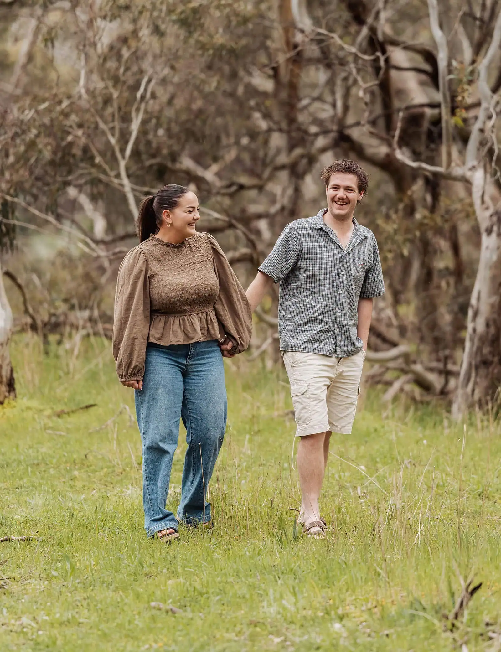myponga family photography 5 Couple enjoying a nature walk in the forest.