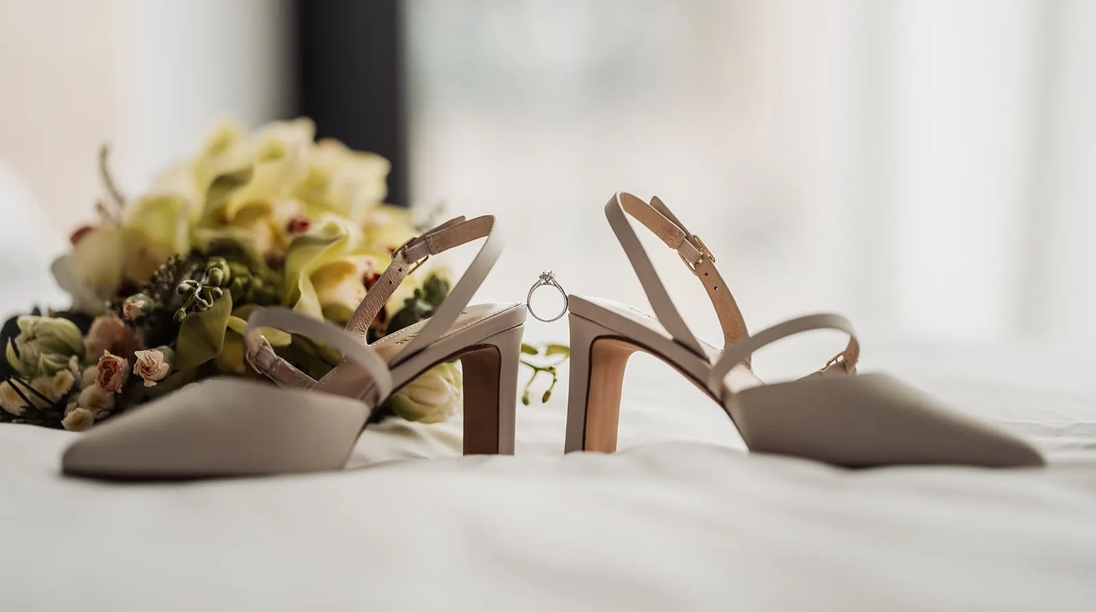 adelaide botanic gardens summerhouse wedding - belinda & ian 136 Elegant bridal heels with lace detailing for a glamorous wedding look.