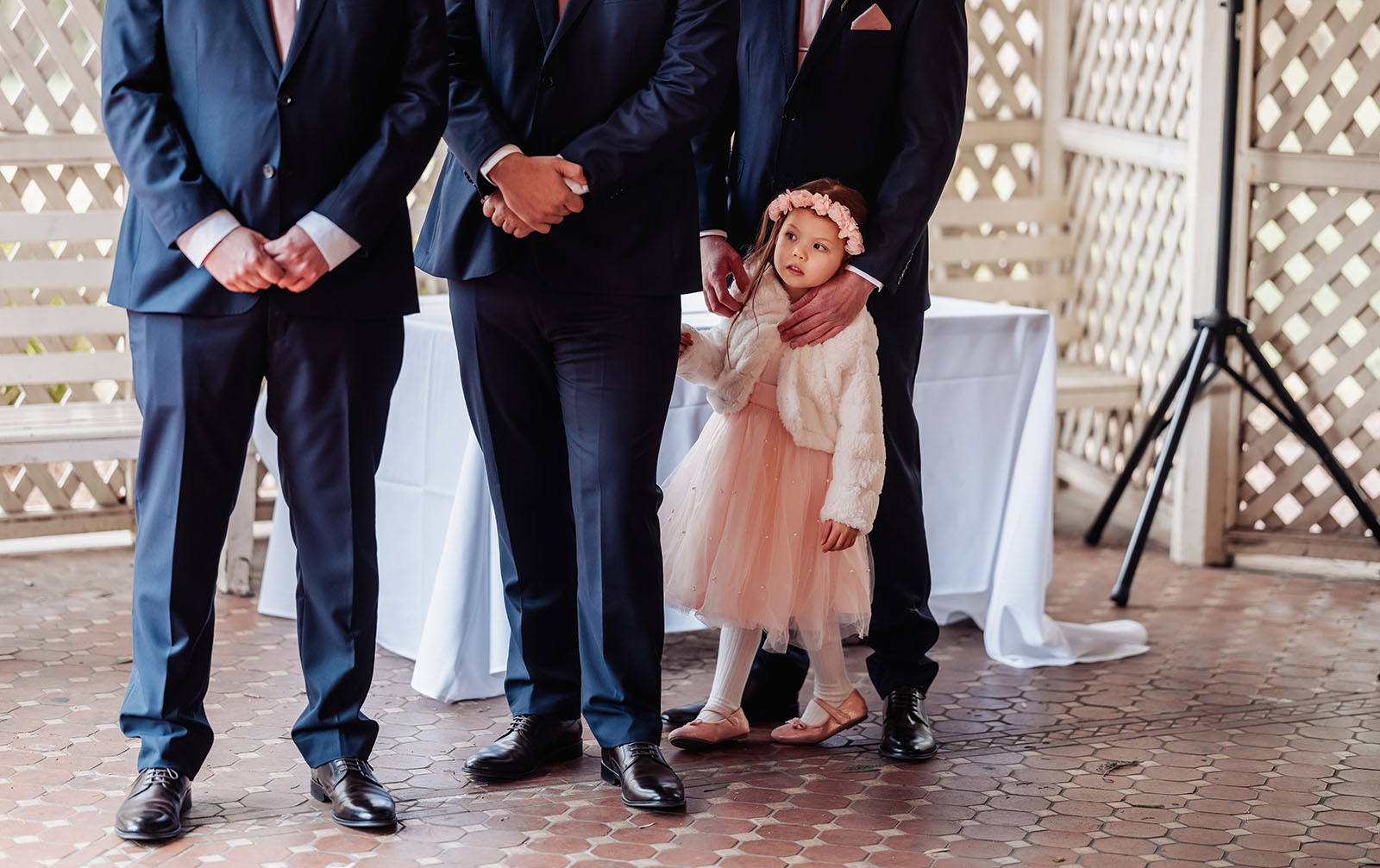 adelaide botanic gardens summerhouse wedding - belinda & ian 165 Family photo dressed formally at elegant event.