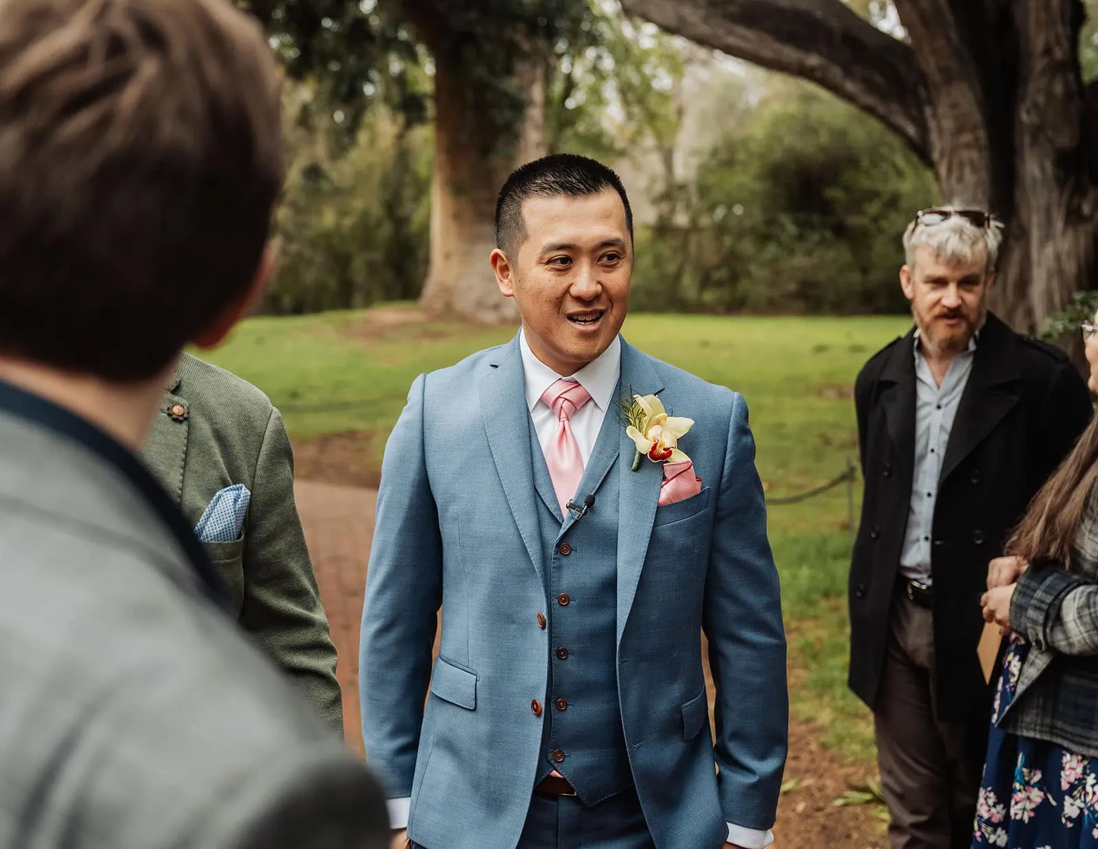 adelaide botanic gardens summerhouse wedding - belinda & ian 156 Outdoor formal event with elegant decor and guests in evening attire.