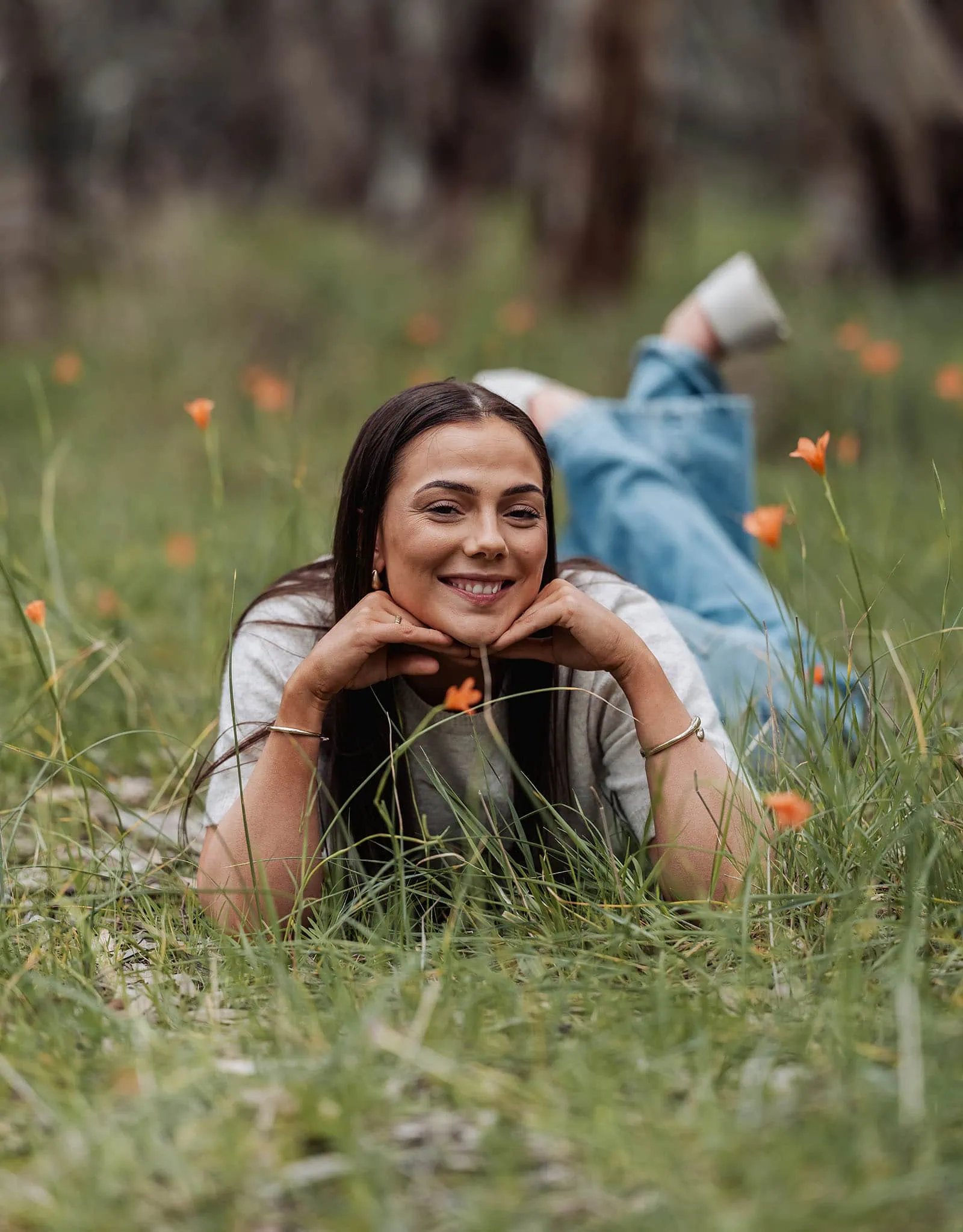 myponga family photography 11 Joyful children playing in a sunny flower-filled meadow.