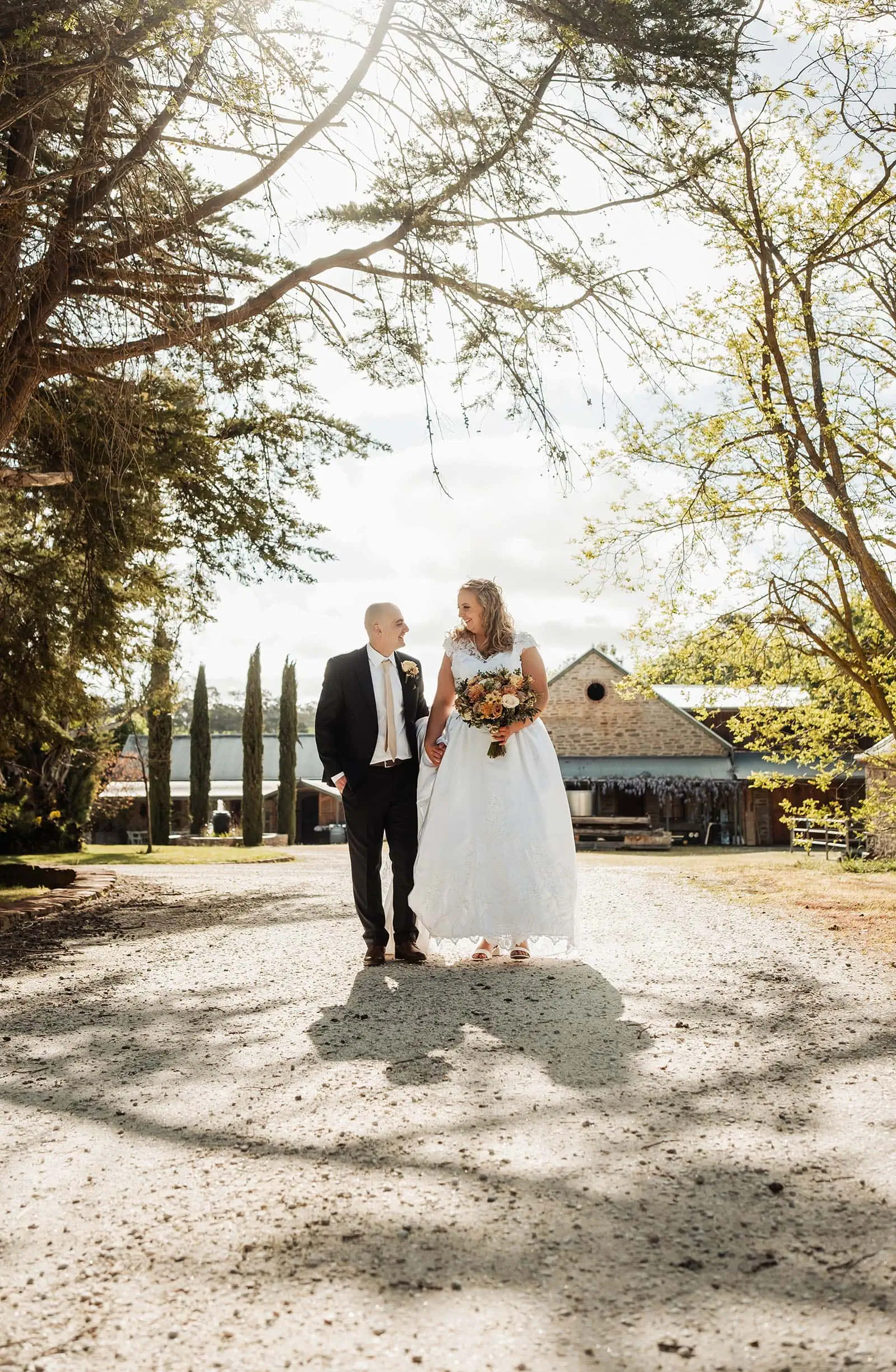 grand cru estate wedding - isabella & nick 134 Bride and groom in spring outdoor wedding setting.