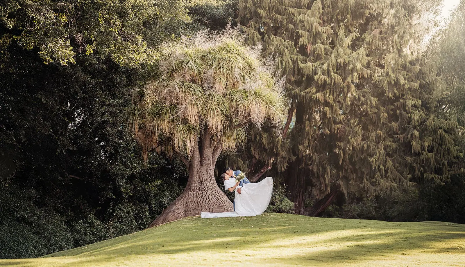adelaide botanic gardens summerhouse wedding - belinda & ian 180 Romantic forest wedding setup with elegant decor and natural greenery.