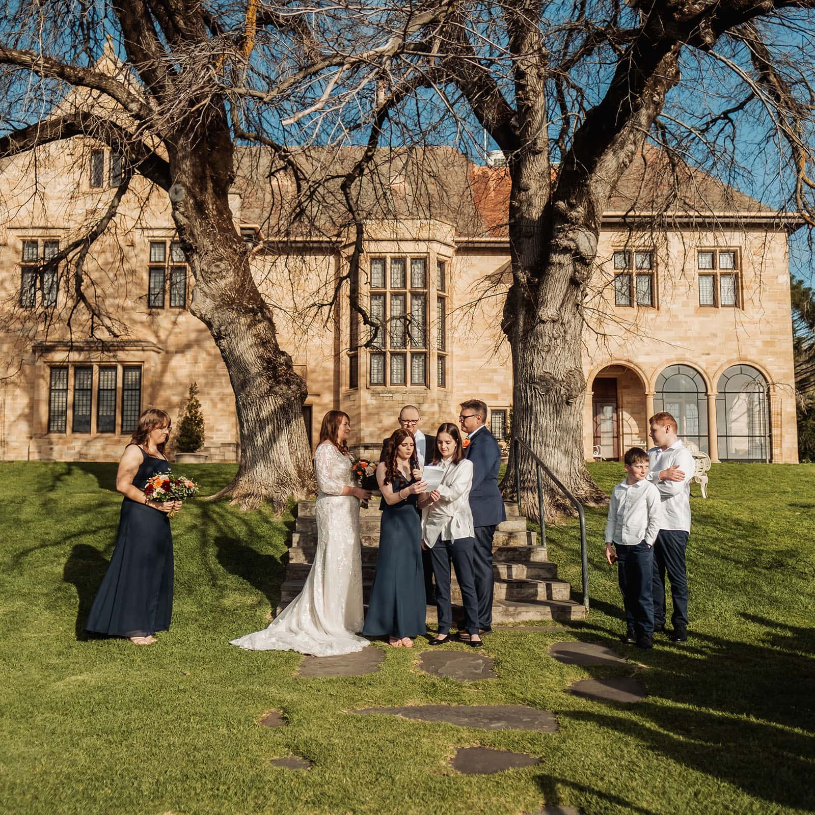 carrick hill wedding - jo & david 297 Outdoor wedding ceremony amidst natures beauty.