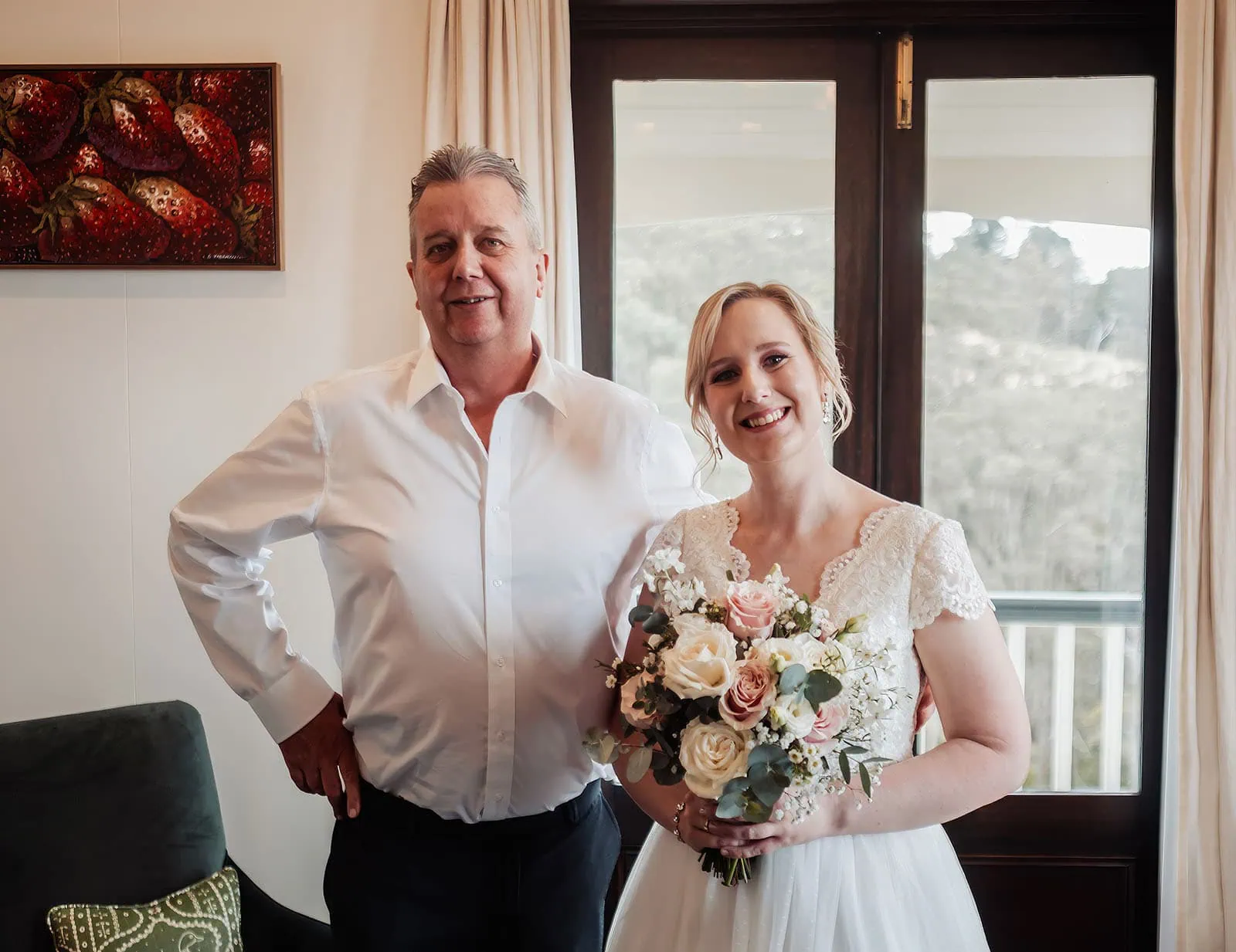 mt lofty house elopement - kimberley & michael 174 Bride and groom sharing a romantic kiss during their wedding ceremony.