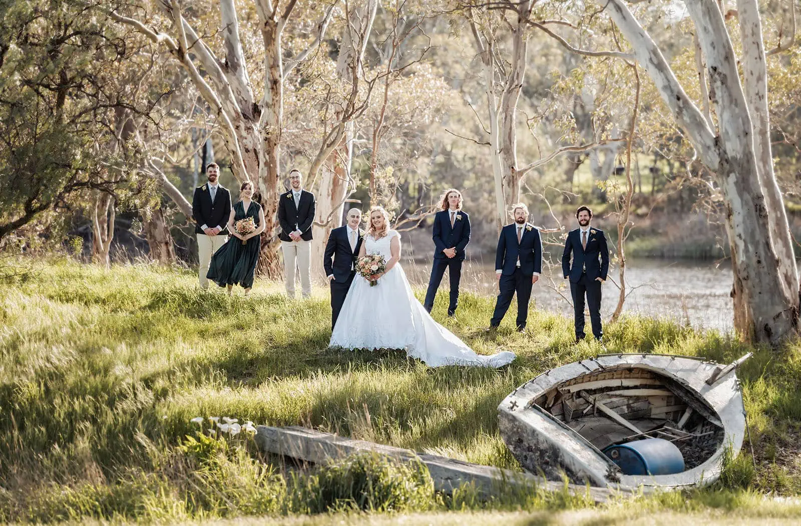 grand cru estate wedding - isabella & nick 144 Outdoor wedding ceremony with elegant decor and happy couple exchanging vows.