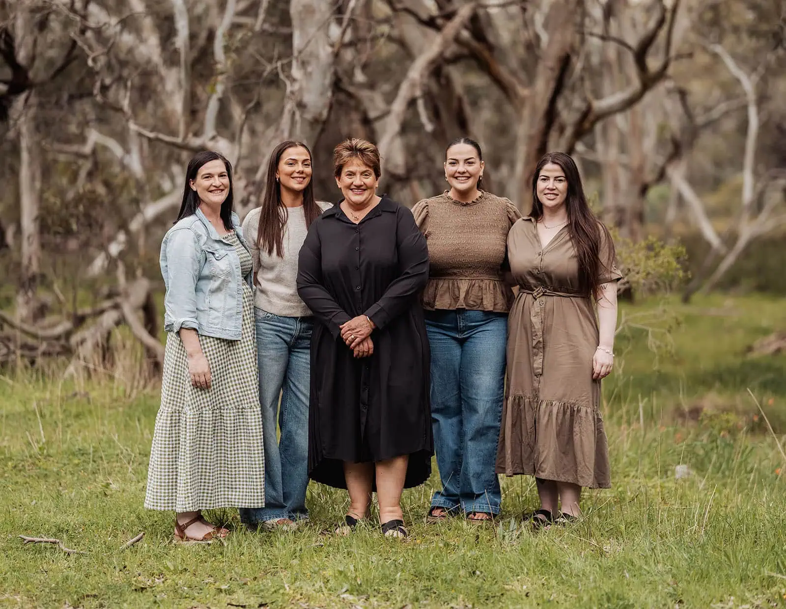 myponga family photography 17 Women friends enjoying nature in a forest setting.